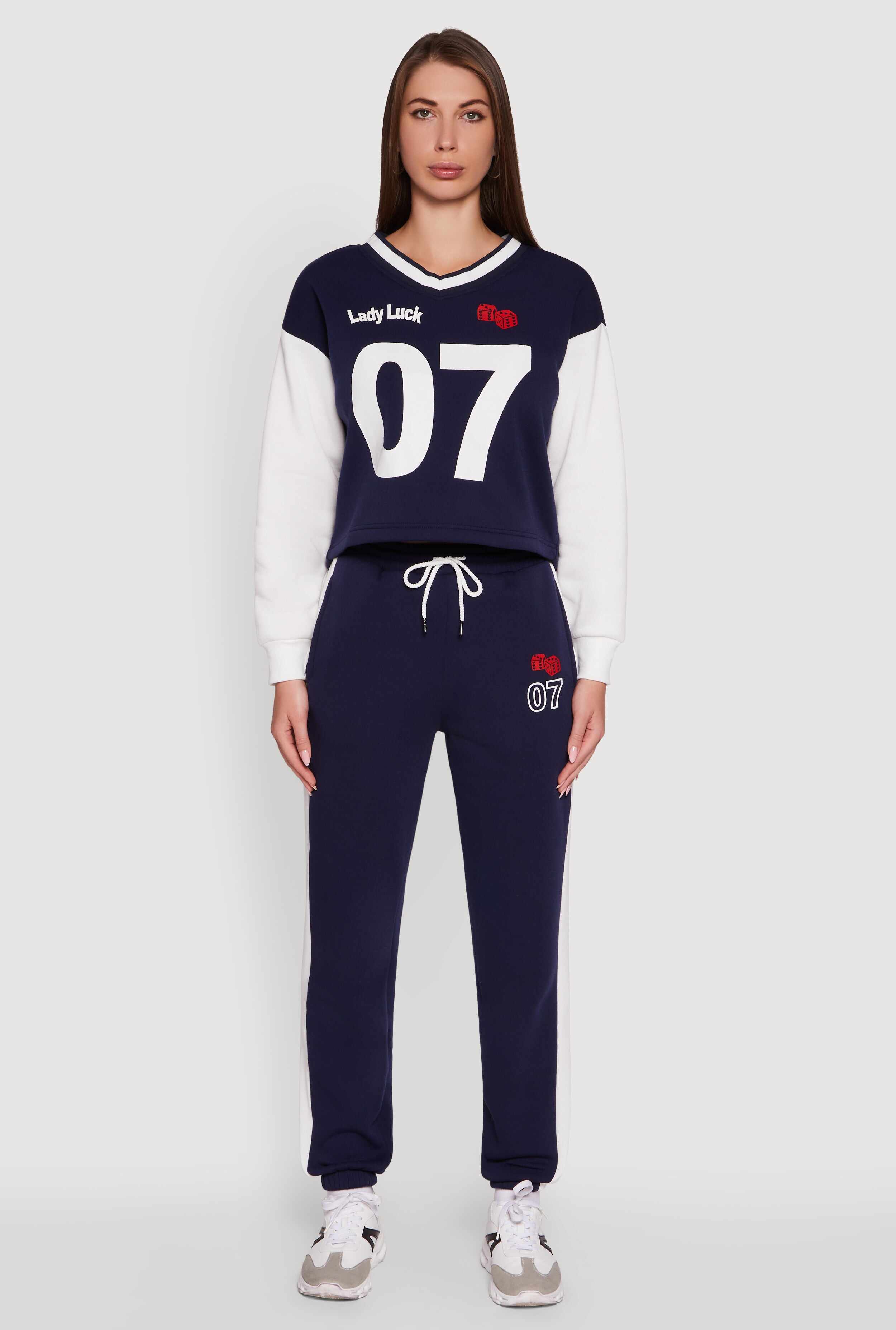 Graphic Varsity Stripe Pull Over Sweatshirt