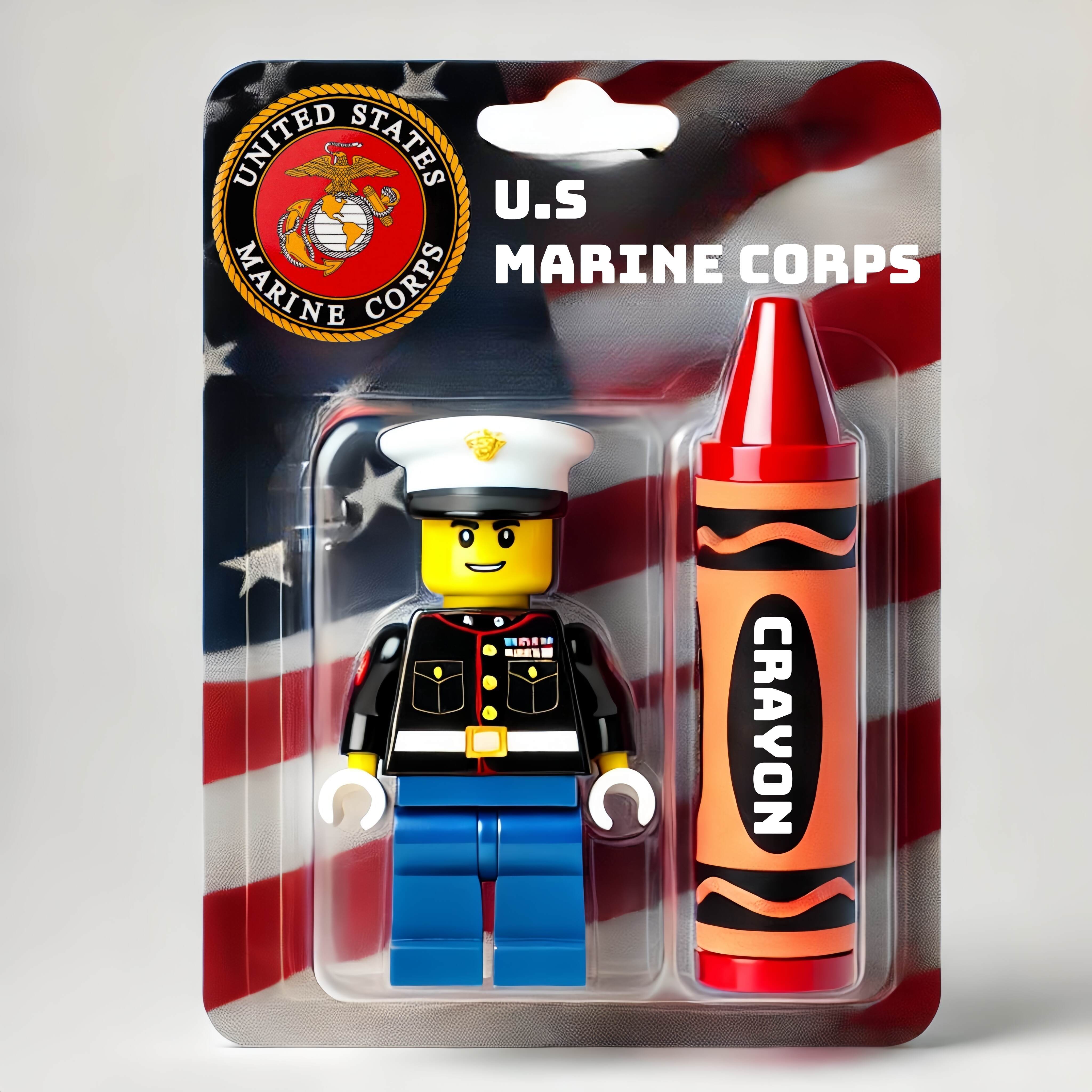 U.S. Marine Minifigure with Crayon