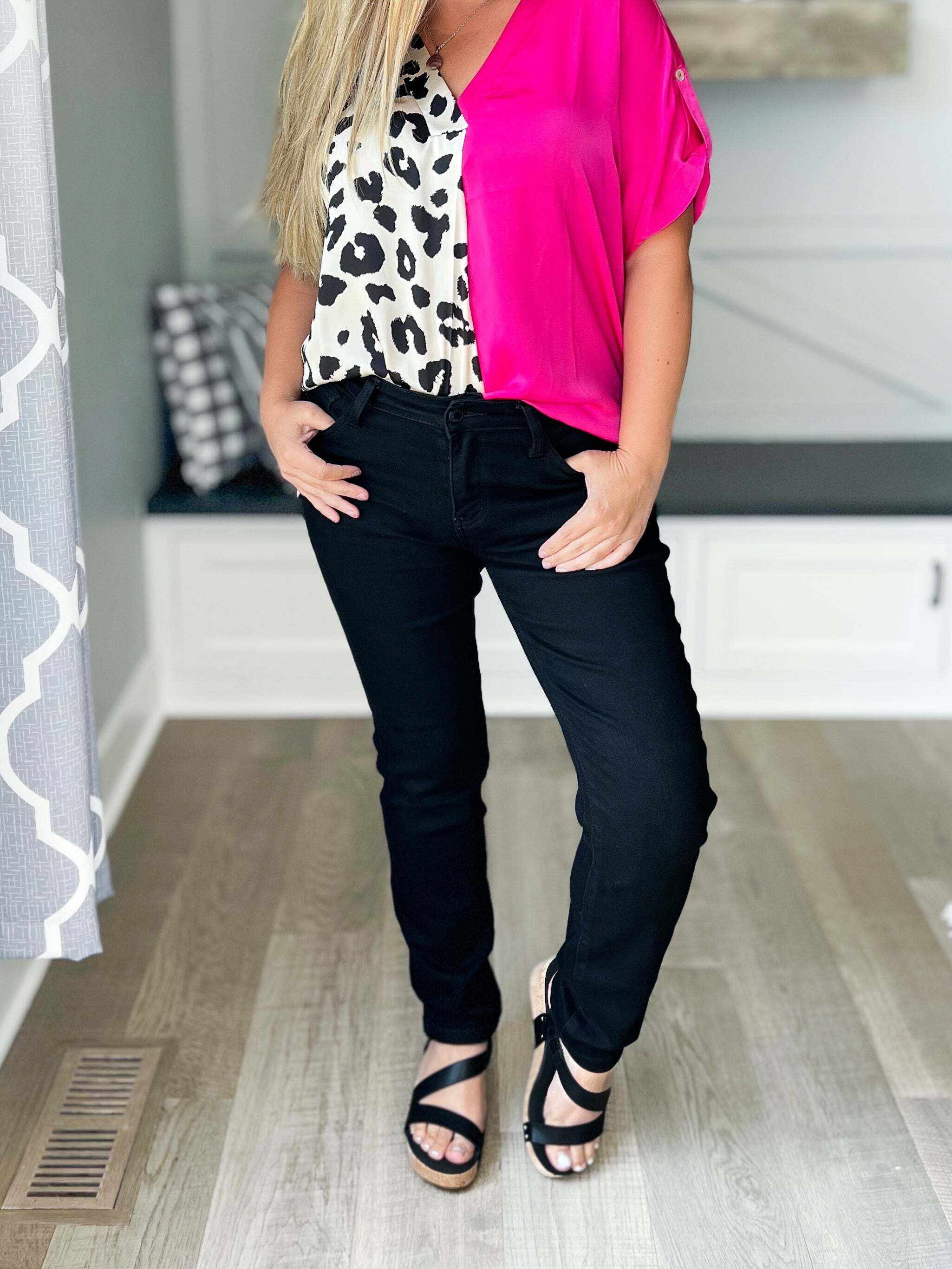 Total Eclipse - Christmas Slim Fit Black Jeans- Final Sale