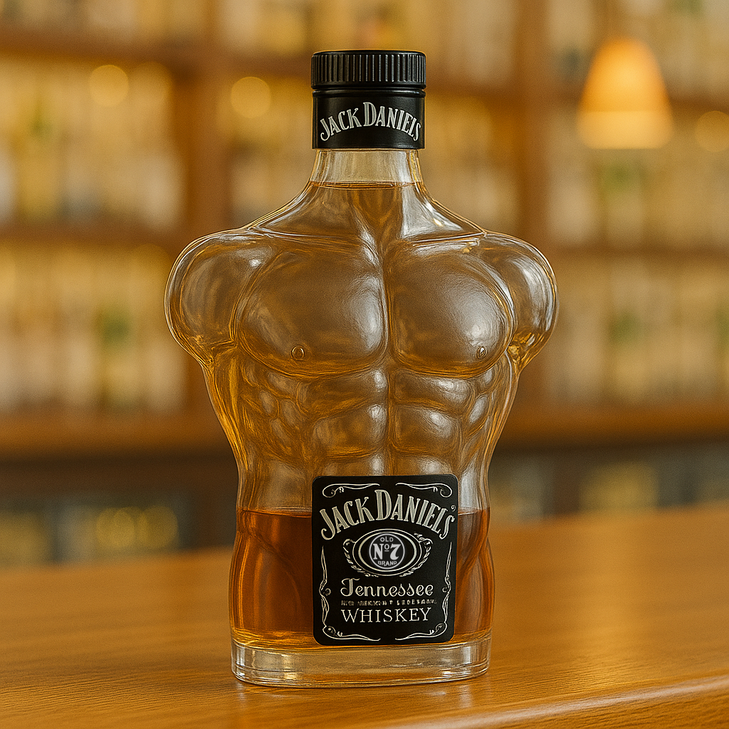 Muscle Man Shaped Whiskey Bottle
