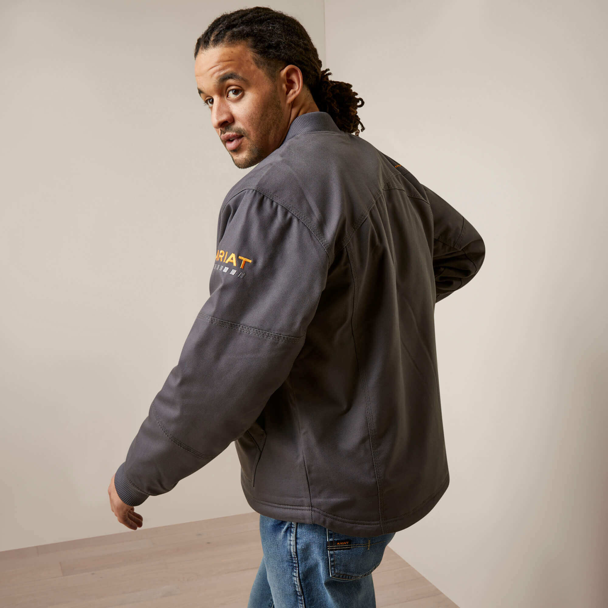 Rebar Stretch Canvas Bomber Jacket