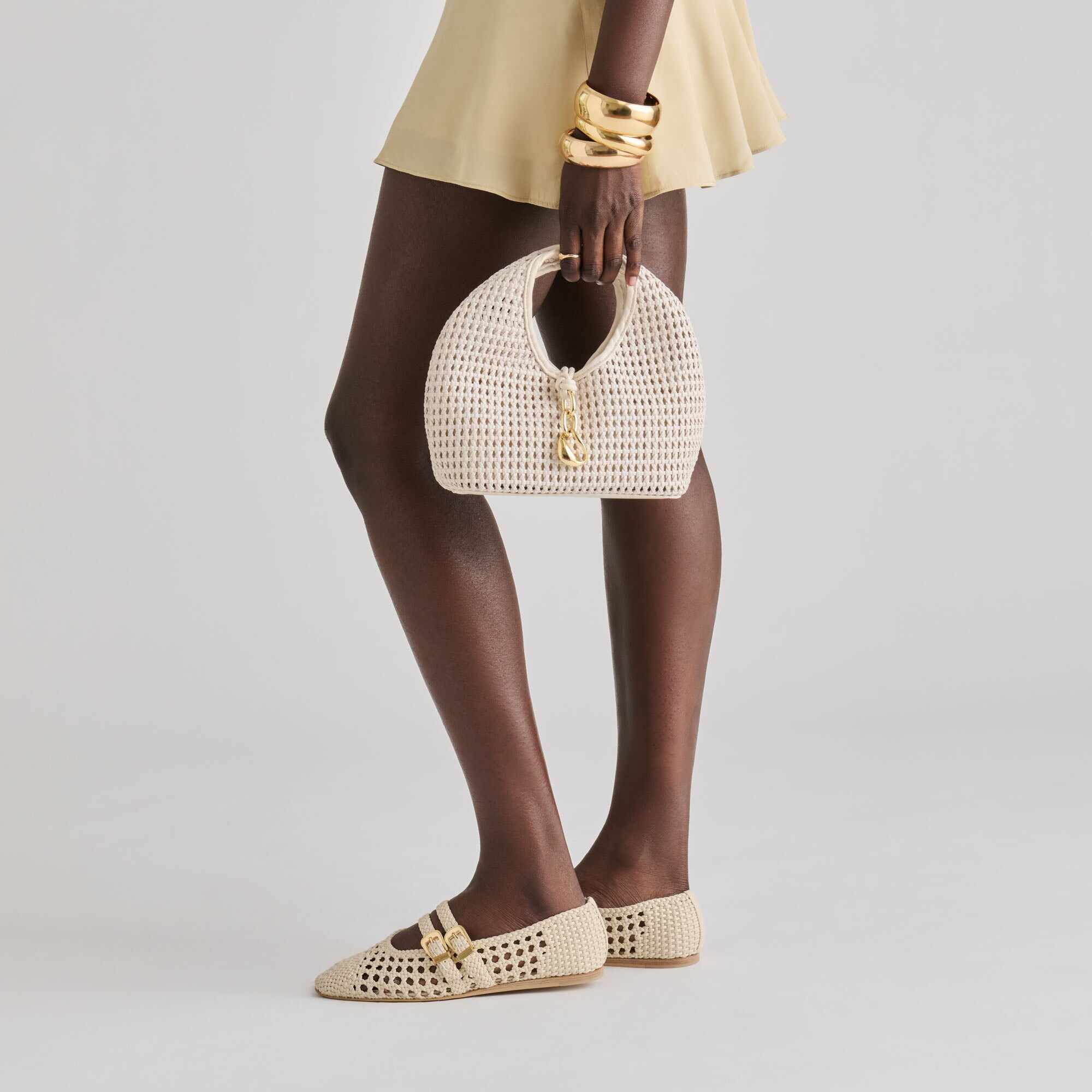 BAYLEE WOVEN BALLET FLATS CREME WOVEN STELLA
