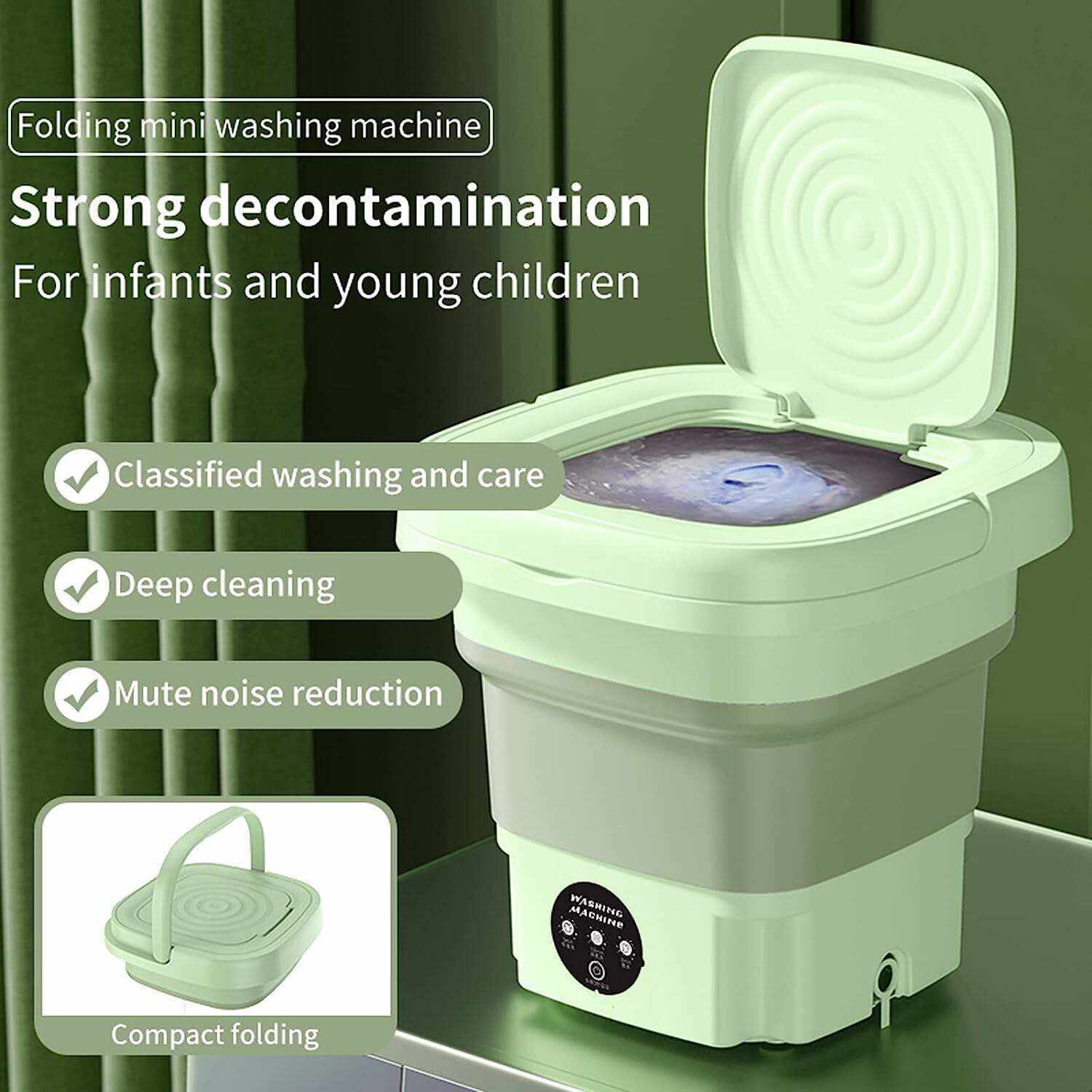 Portable Washing Machine, High Capacity Mini Washer with 3 Modes Deep Cleaning Half Automatic Washt, Foldable Washing Machine with Soft Spin Dry for Socks, Baby Clothes, Towels, Delicate Items (Purple)