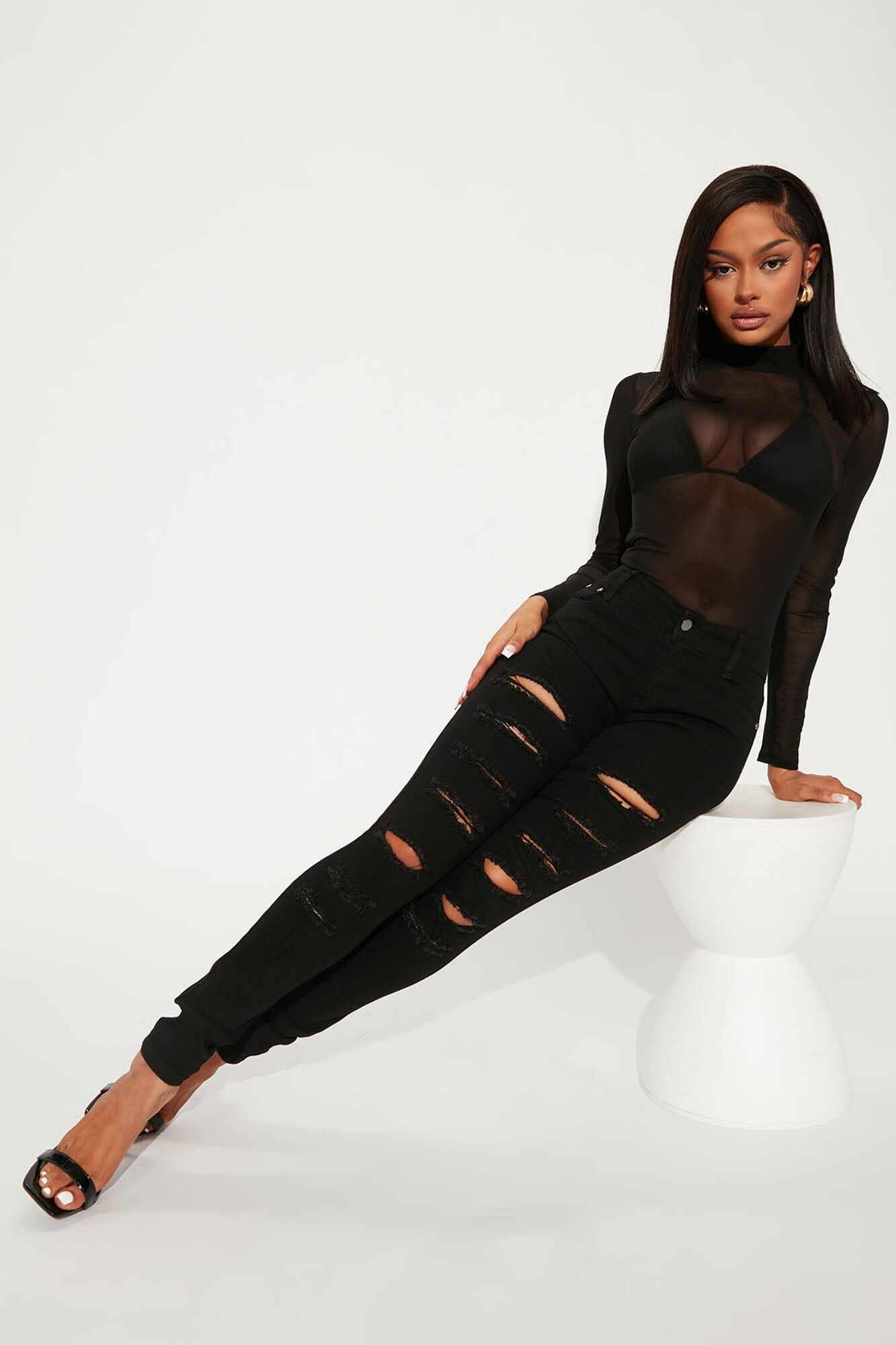 Lola Low Rise Skinny Jeans - Black
