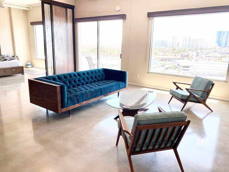 Mid Century Style Incased Sofa
