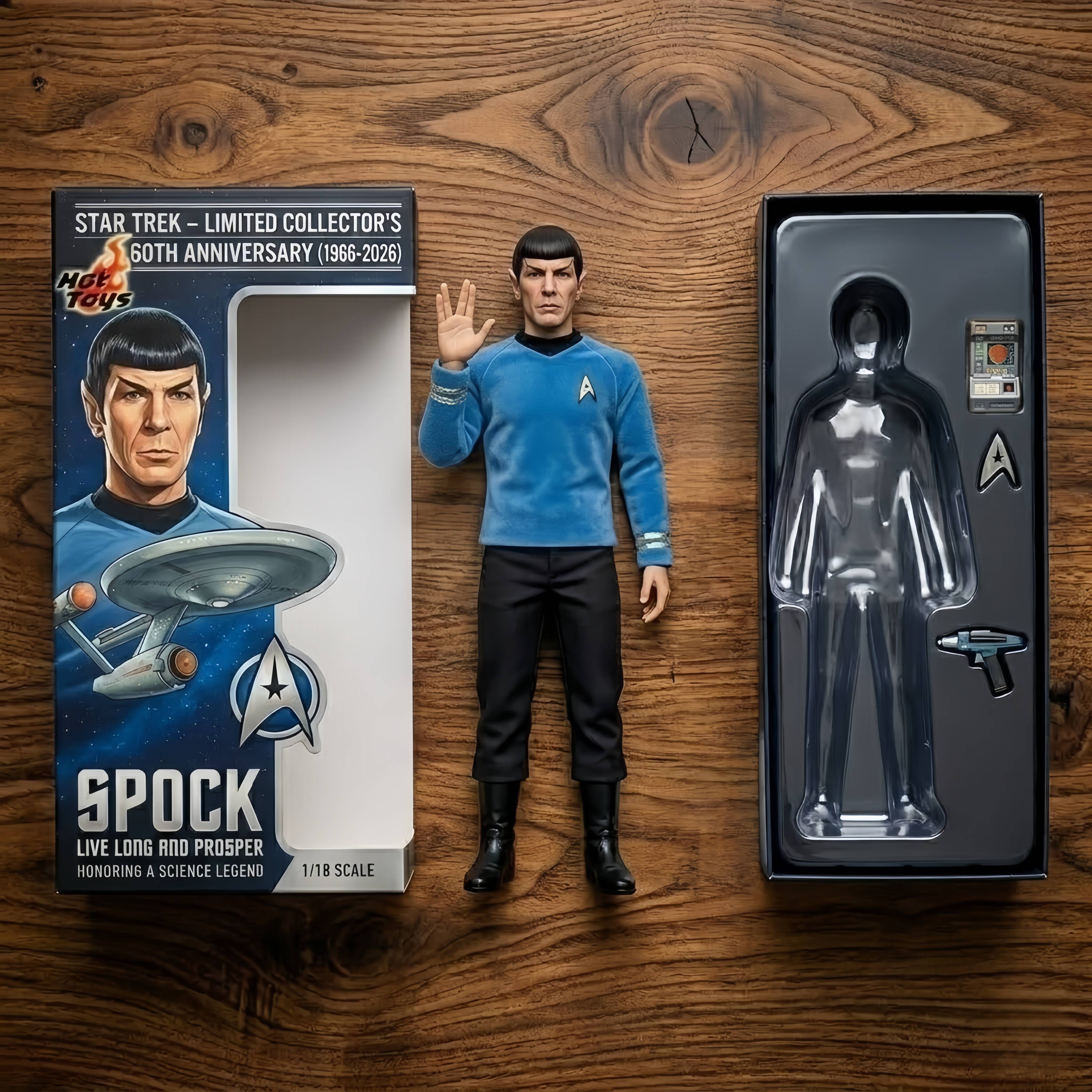 Star Trek 60th Anniversary SPOCK Hot Toys 1：18 Figure