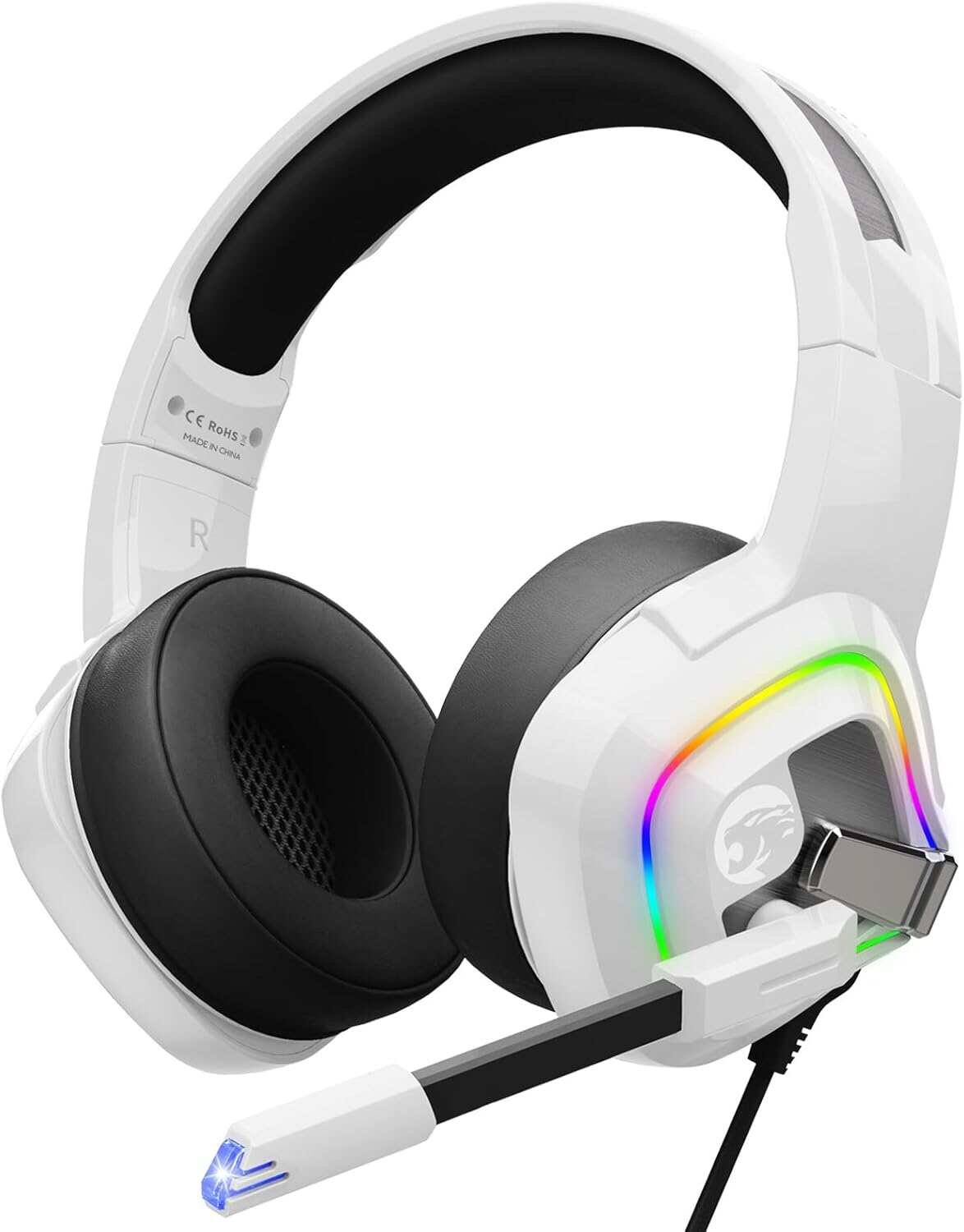 ZIUMIER Z66 Gaming Headset, Wired, Over-Ear, Noise Cancelling Mic, RGB Light, Stereo Surround Sound, Compatible with PS4, PS5, Xbox One, Laptop (Green)