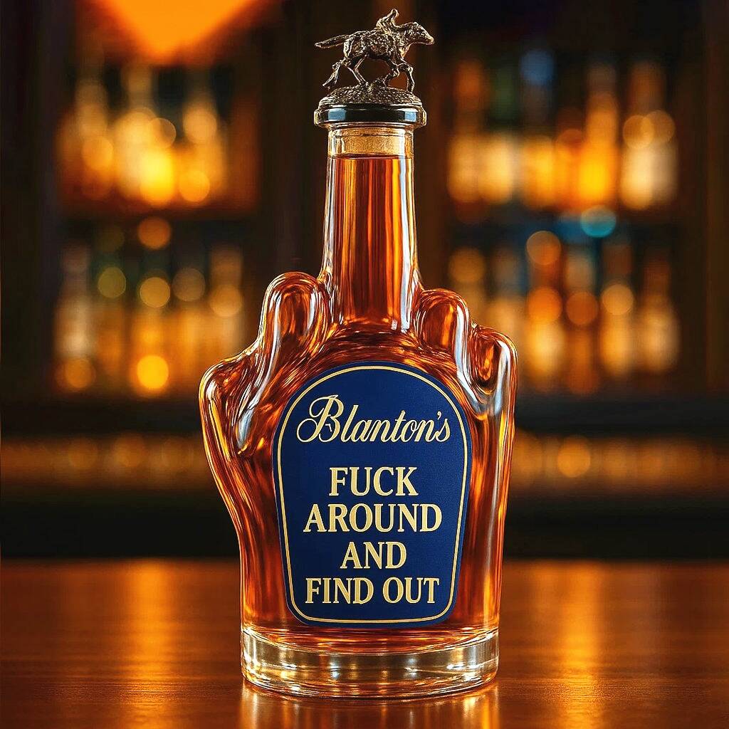 Swear middle finger whisky bottle