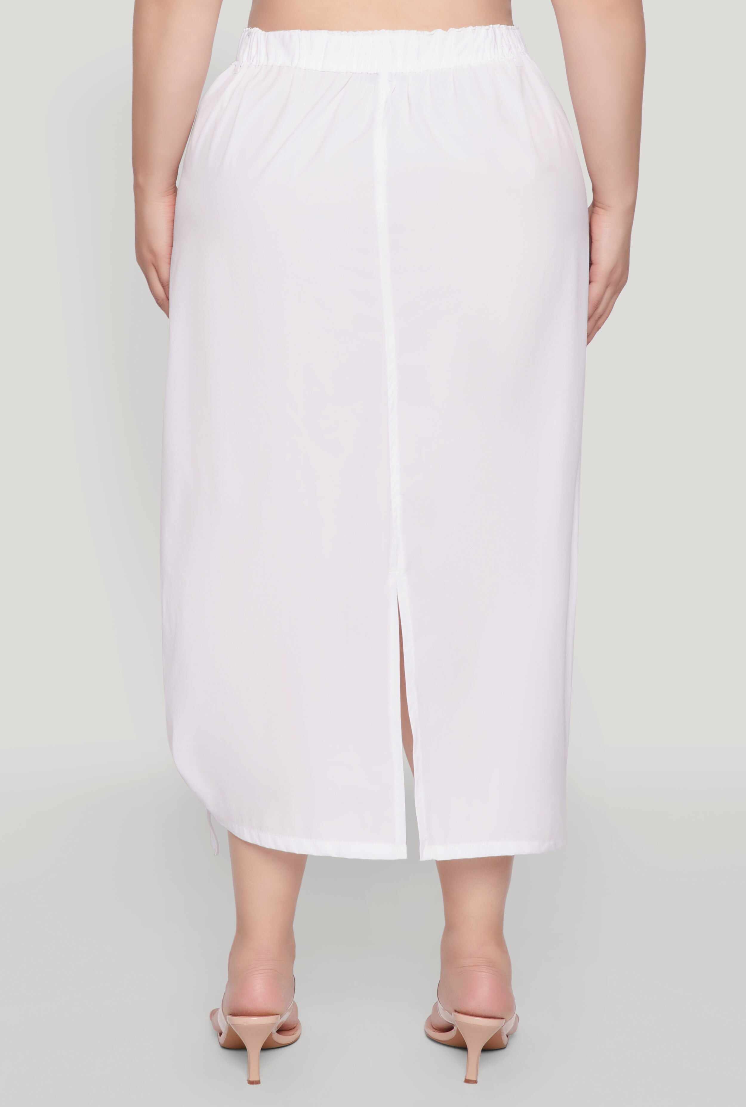 Plus Size Grommet Detail Drawstring Skirt