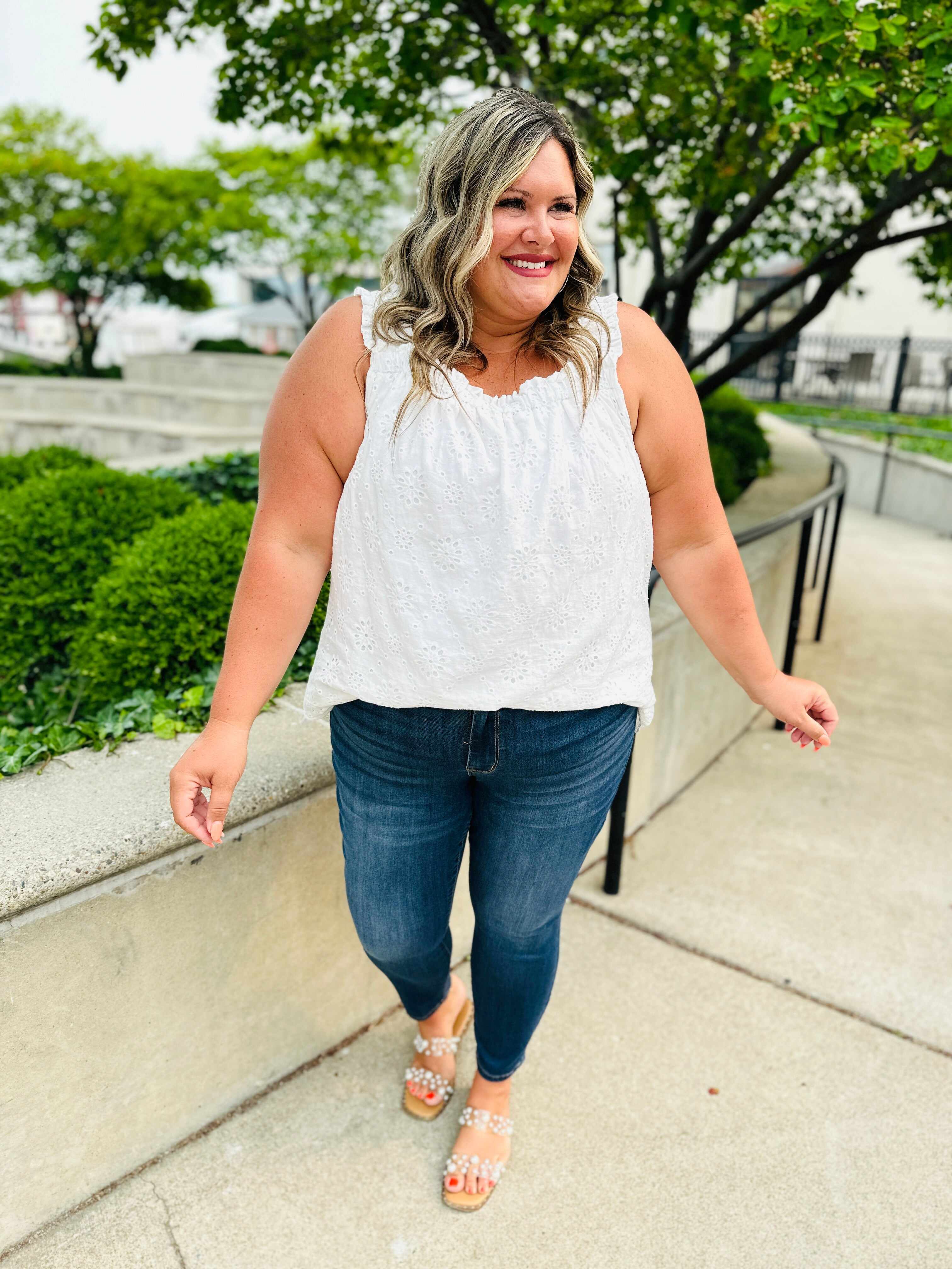 Reg/Curvy Blessed and NonDistressed Relaxed Fit Jeans