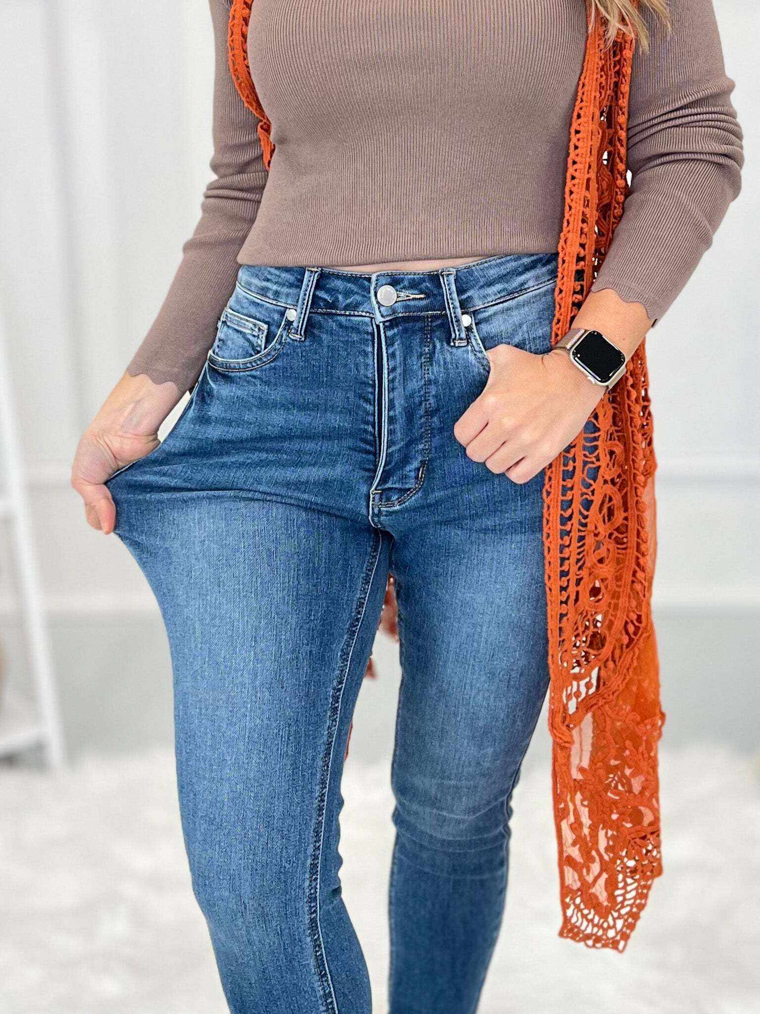 Christmas Tummy Control Classic Skinny Jeans- Final Sale
