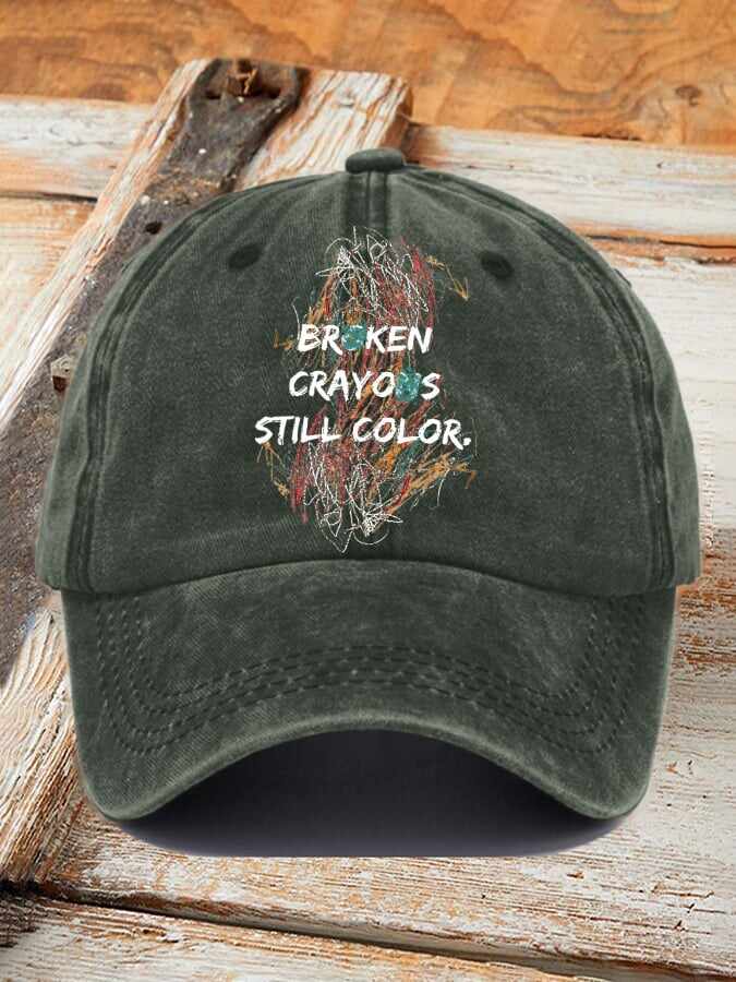 Casual Broken Crayons Still Color Print Baseball Cap