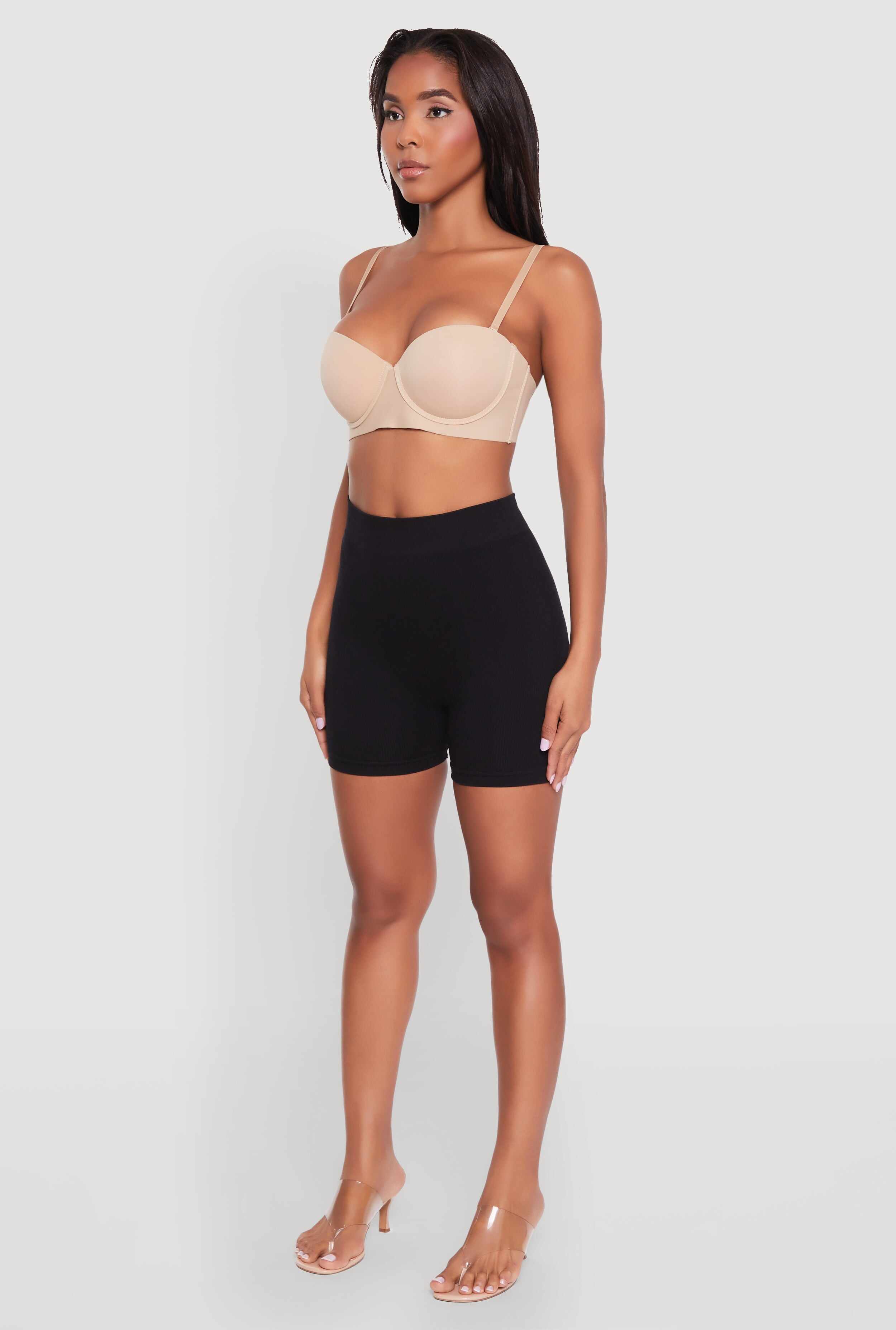 Solid Convertible Padded Push Up Balconette Bra