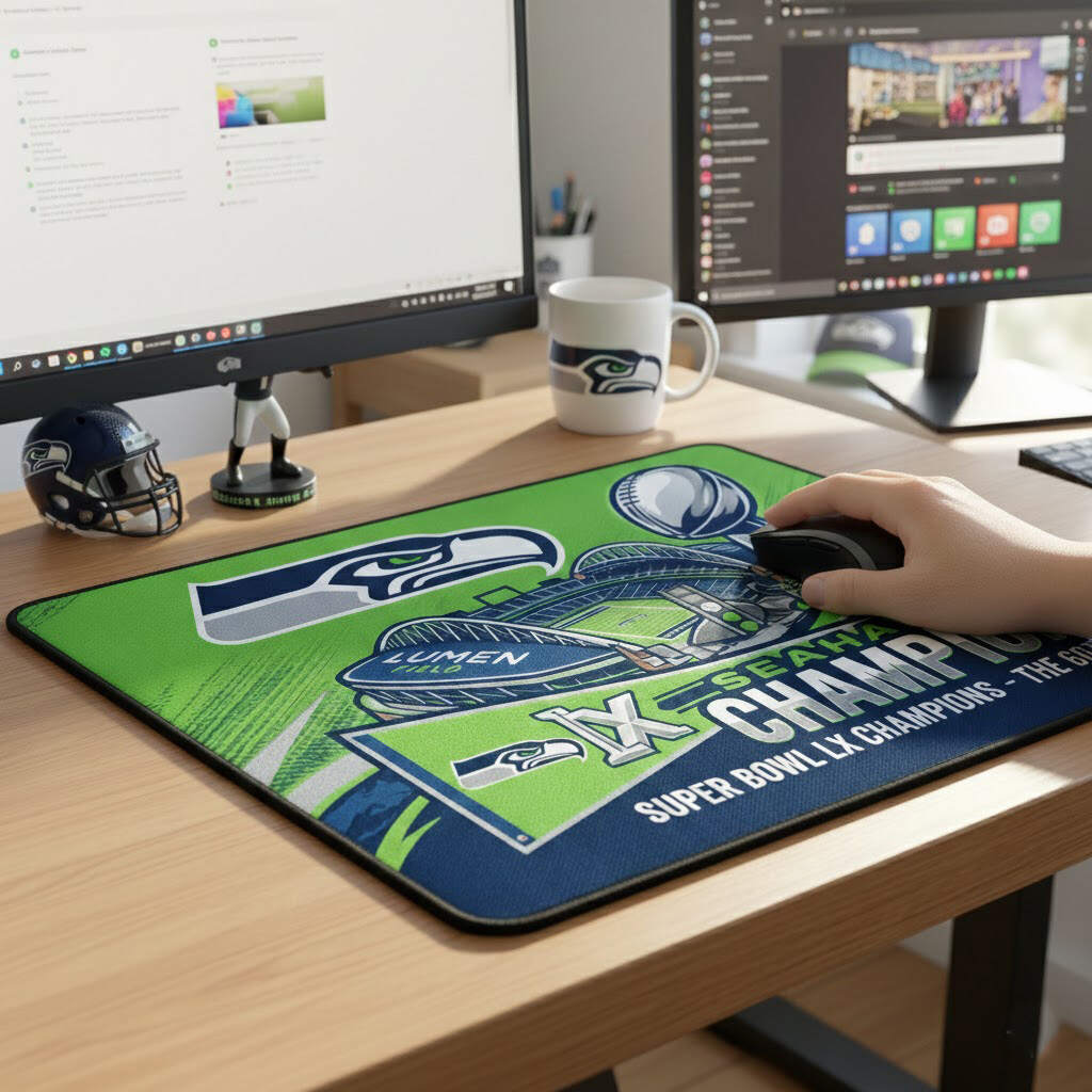 Seattle Seahawks Super Bowl Champions Desk Mouse Pad 🦅🏆