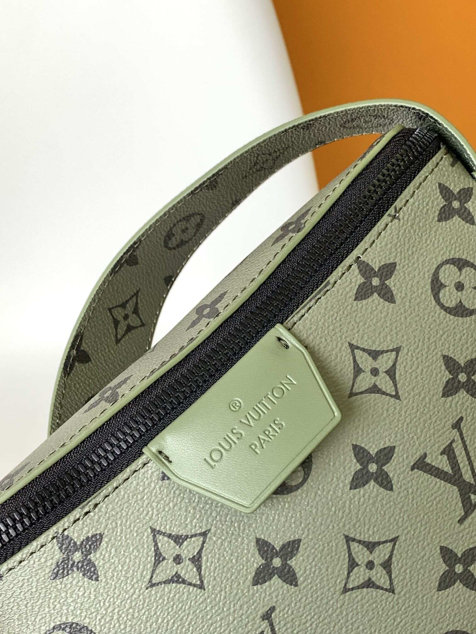 Emblem-Print Crescent Crossbody Bag | Coated Canvas with Contrast Lining & Adjustable Strap