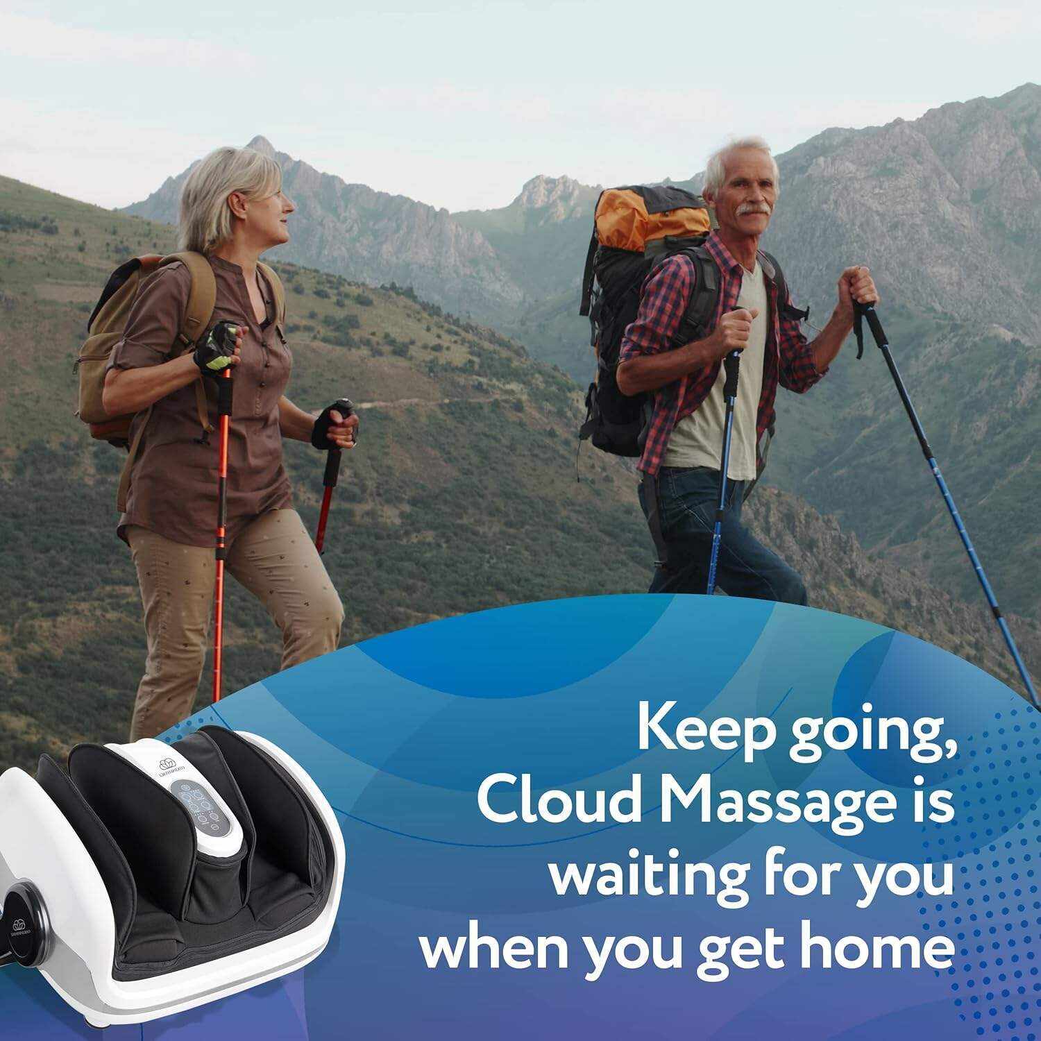 Cloud Massage Shiatsu Foot Massager for Circulation and Pain Relief - Foot Massager Machine for Relaxation, Plantar Fasciitis Relief, Neuropathy, Heat Therapy - FSA/HSA Eligible (White - No Remote)
