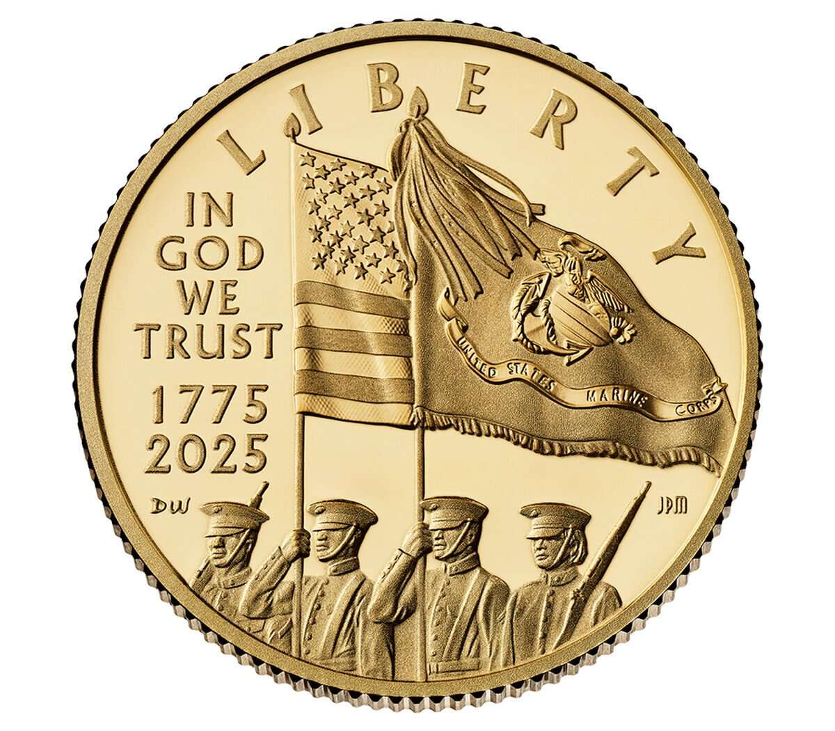 2025 W U.S. Marine Corps USMC 250th Anniversary $5 Commemorative Gold, First Strike PCGS MS70