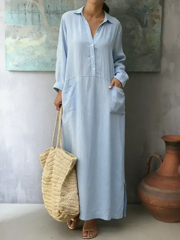 🔥Summer Arrivals🌟Women's Loose-fitting Casual Linen And Cotton Dress