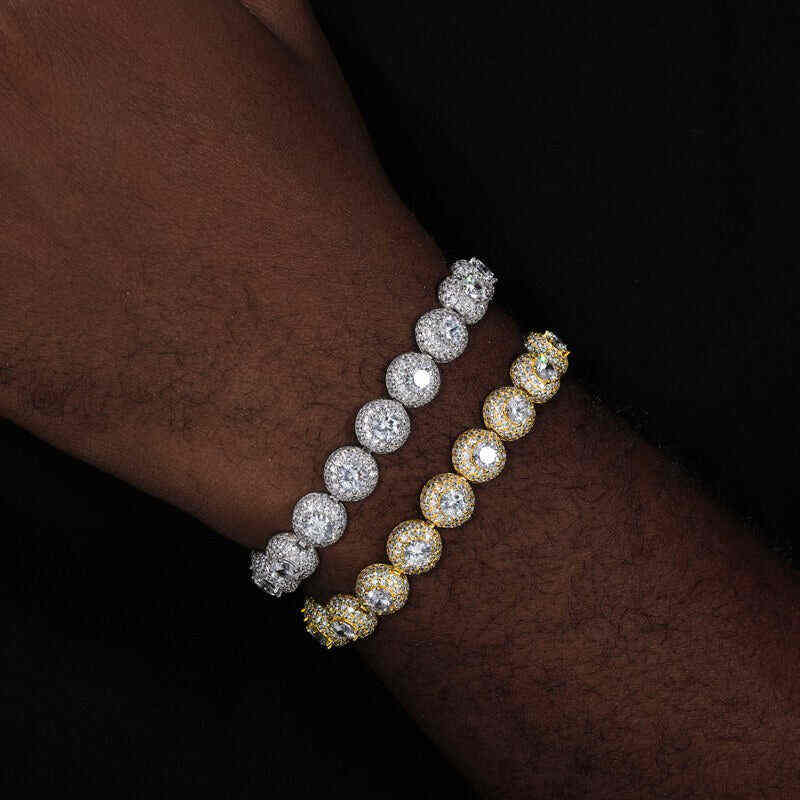 Test10mm S925 Moissanite Cluster Hemisphere Tennis Bracelet