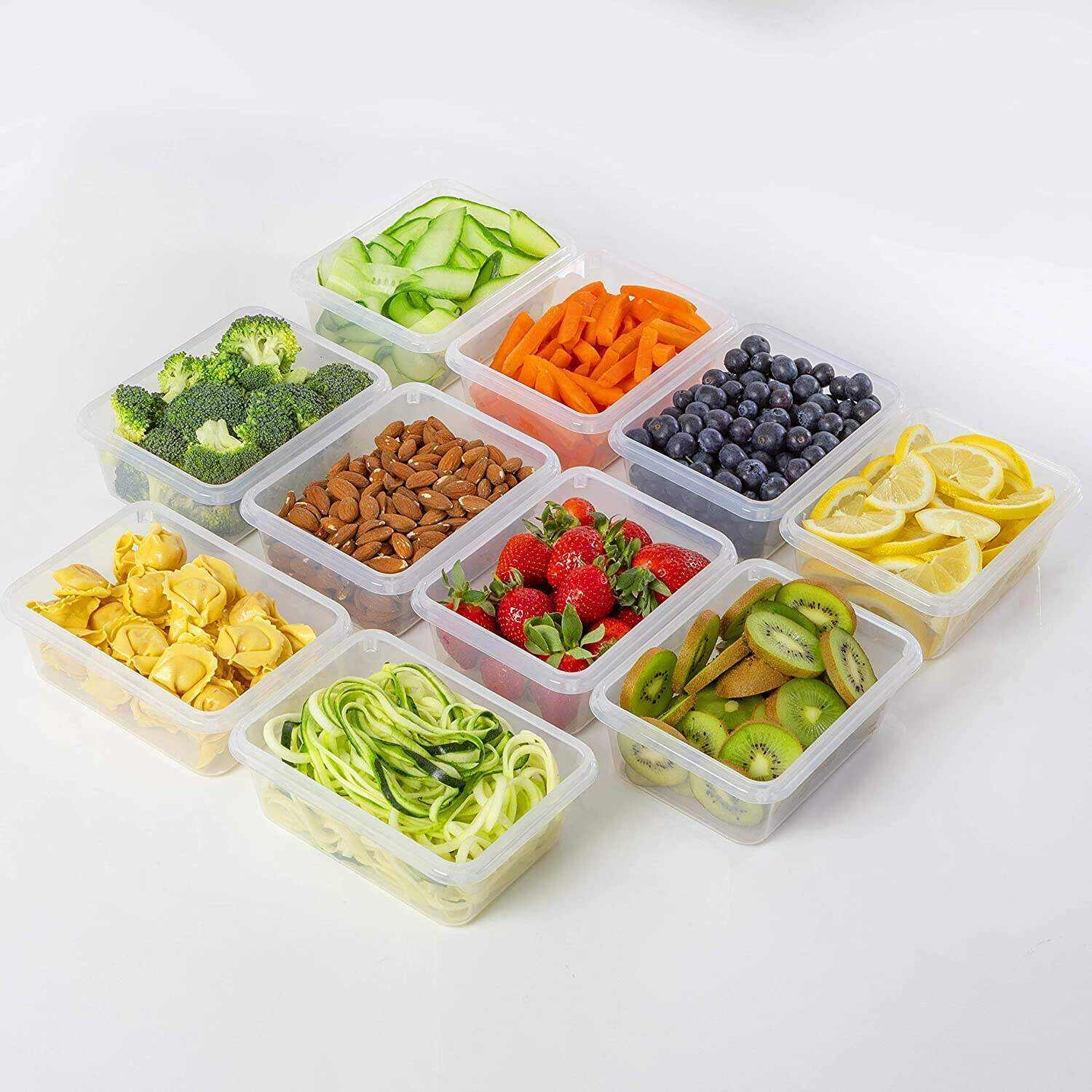 50-piece Food storage Containers Set with Lids, Plastic Leak-Proof BPA-Free Containers for Kitchen Organization, Meal Prep, Lunch Containers (Includes Labels & Pen)
