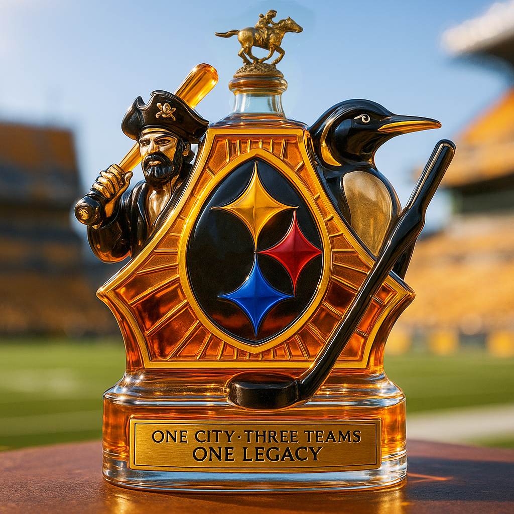 Pittsburgh Sports Fan Whiskey Bottle
