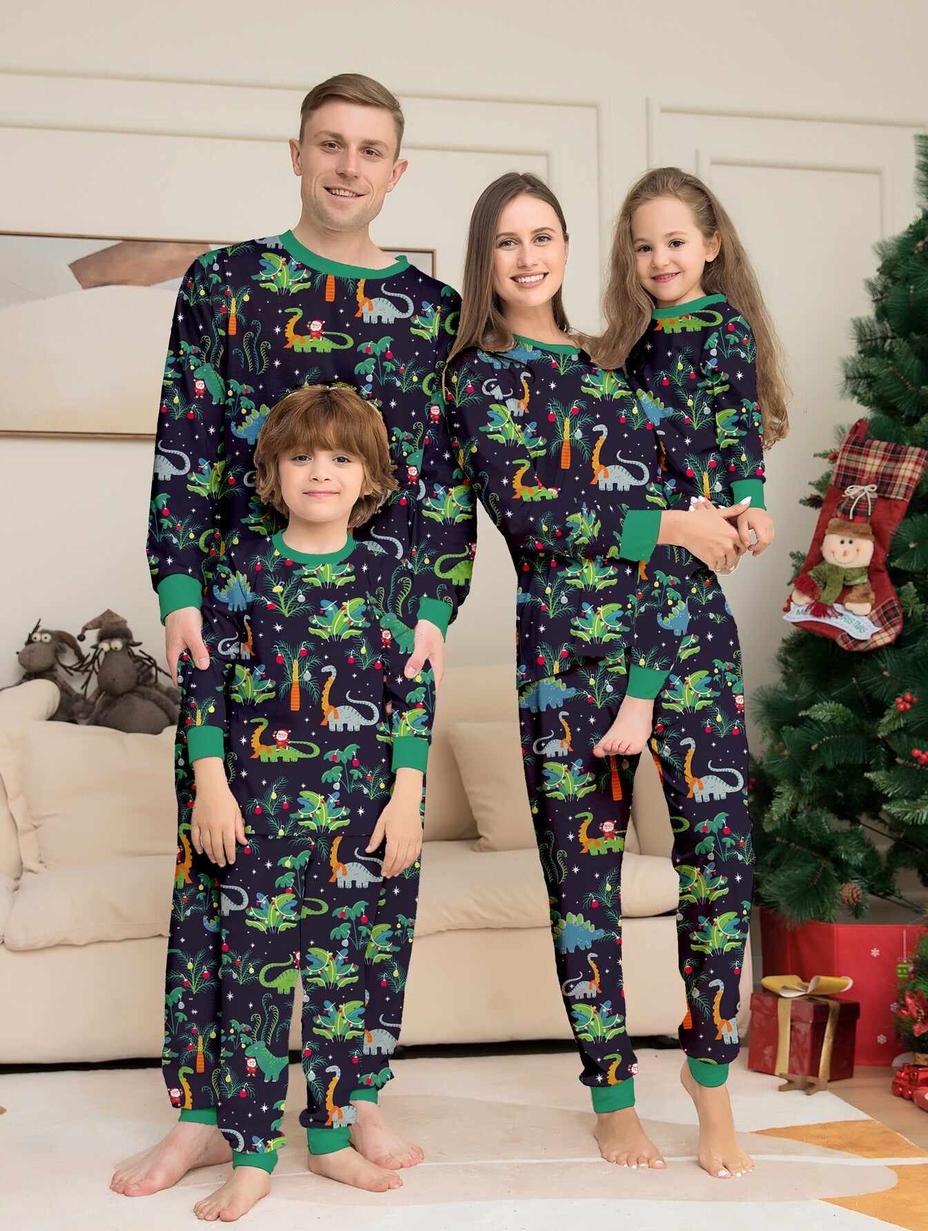 Family Matching Dinosaur Print Family Look Pajama Set