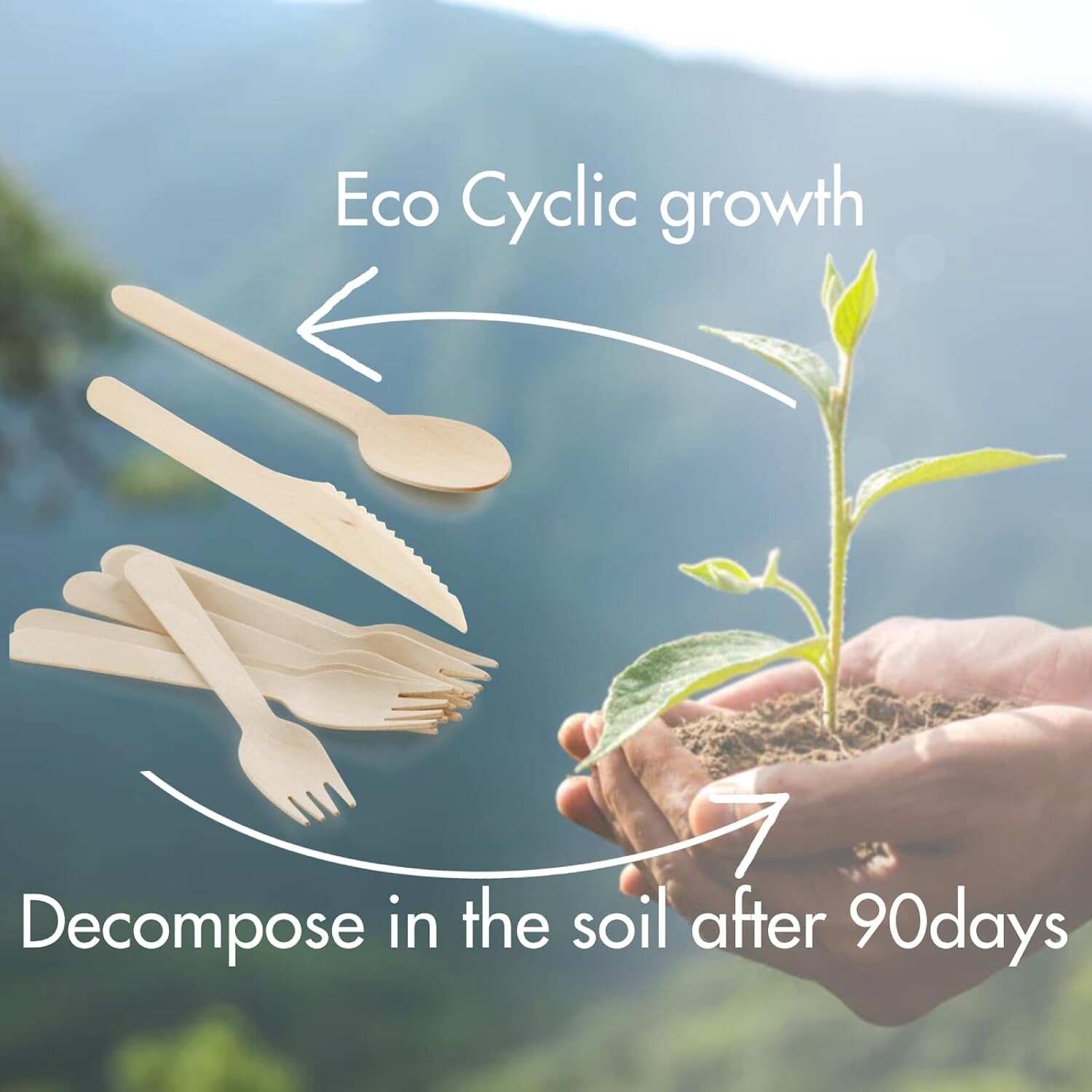 Compostable Wooden Utensils Set - 500 Pieces Disposable Wood Cutlery (200 Spoons, 200 Forks,100 Knives)-Bamboo Utensils And Plastic Silverware Alternative, Heavy Duty Utensils For Party