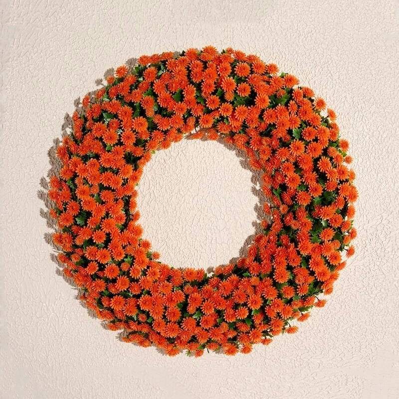 🏆Flash Sale⚡Artificial Faux Mum Wreath - UV Protected
