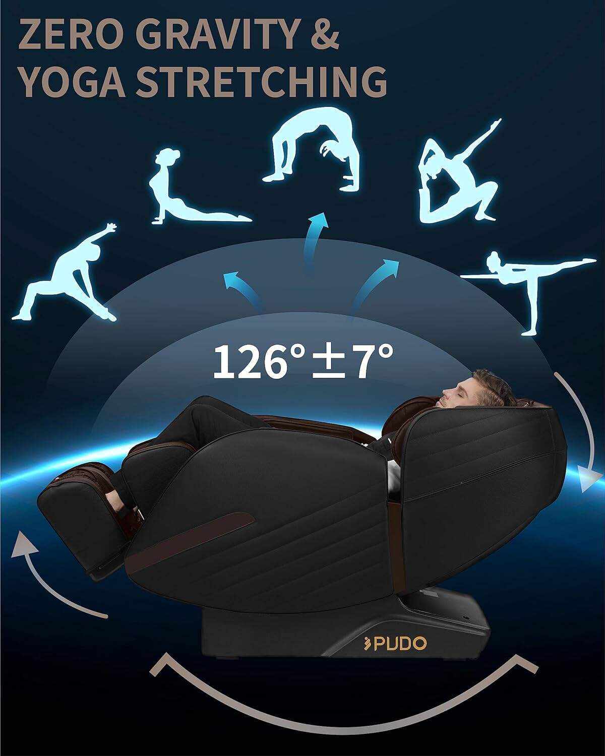 PUDO 2023 4D Massage Chair Full Body | Zero Gravity Shiatsu Massage Chairs Recliner with AI Voice with Heated SL Track Bluetooth Speaker Airbag Yoga Stretch, Foot Roller Auto Legrest (Beige)