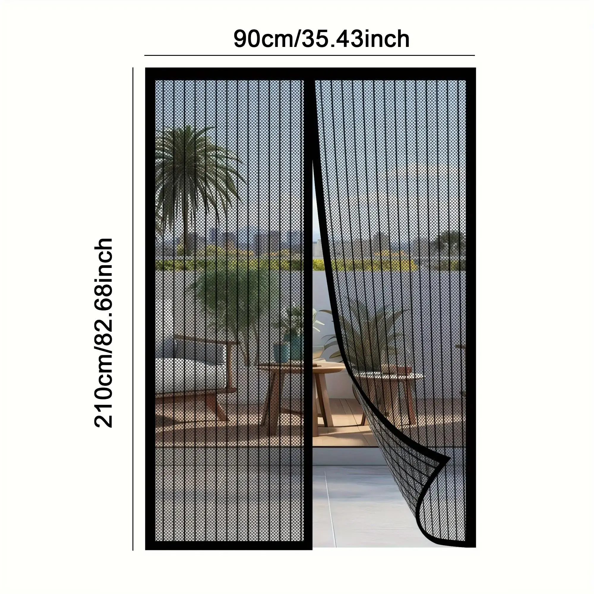 Self-Sealing Heavy-Duty Mesh Partition, Screen Door, Hands-Free Design, Bug-Proof , Pet & Kid Friendly, Available in Two Sizes