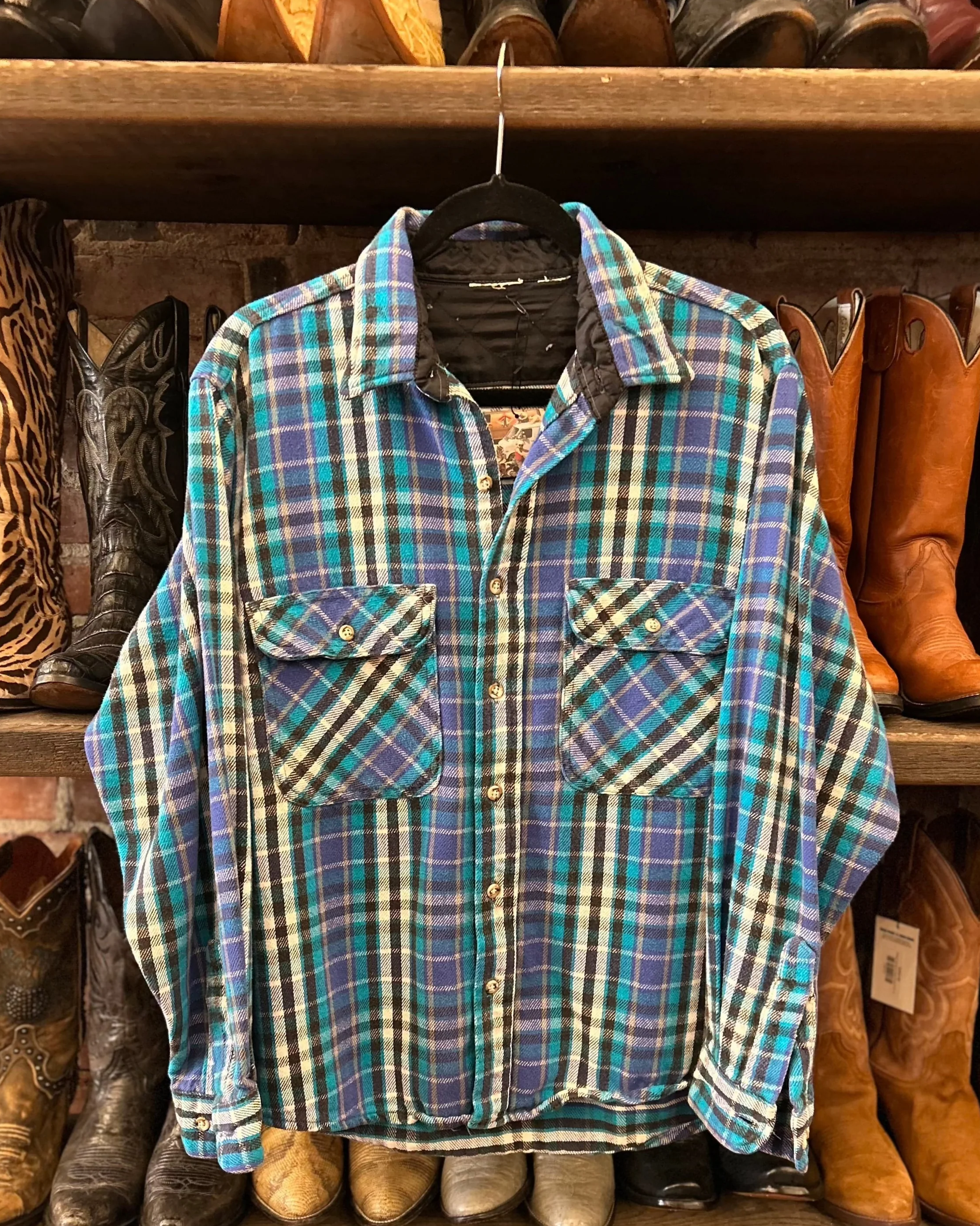 Men's Casual Vintage Plaid Print Long Sleeve Lapel Shirt