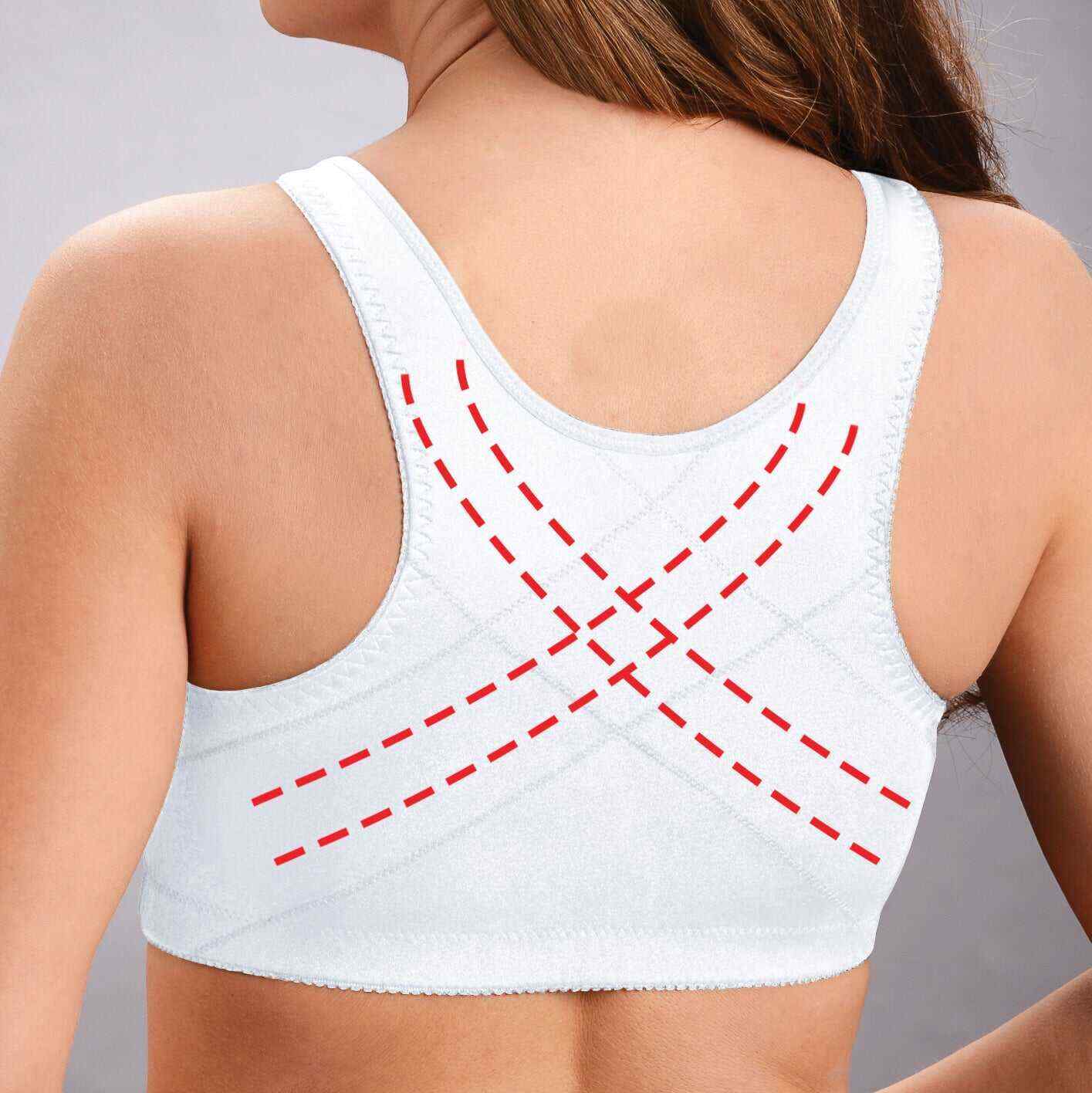Front hooks, stretch-lace, super-lift, and posture correction �C ALL IN ONE BRA!