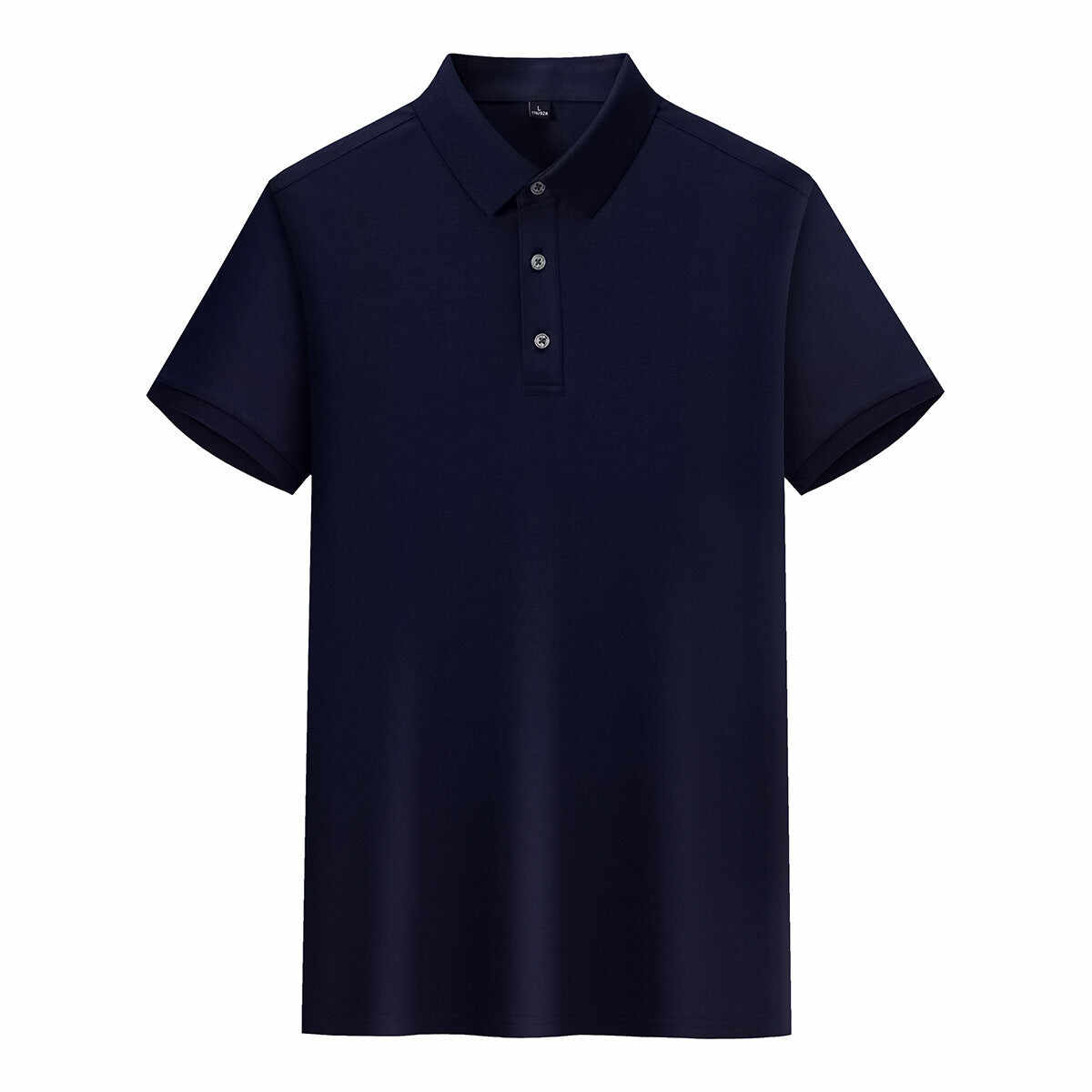 Pure Color Cotton Lapel Short-sleeved T-shirt High-end Work Clothes