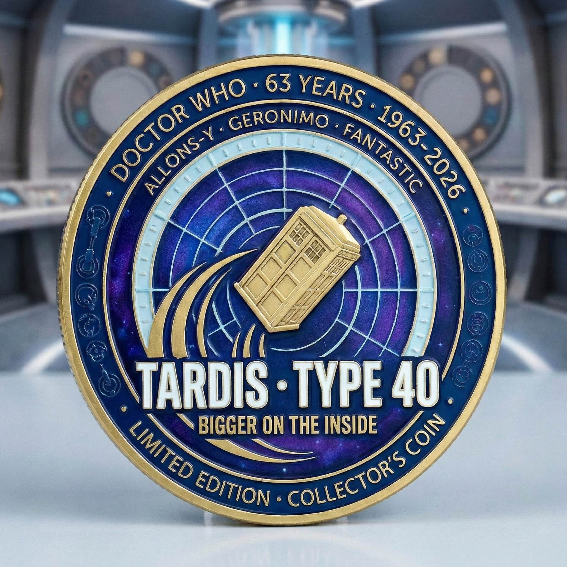 Doctor Who – 63rd Anniversary TARDIS Type 40 Commemorative Coin