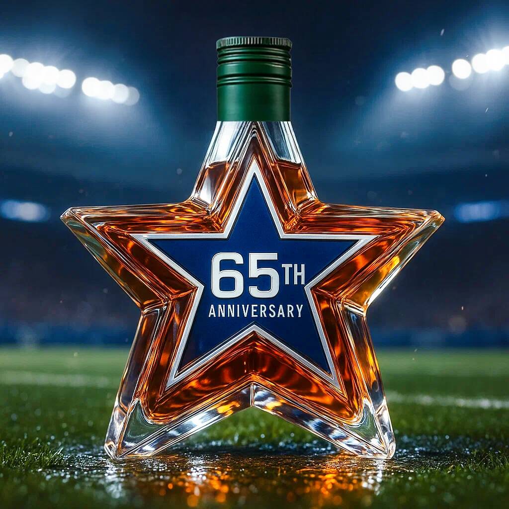 Dallas Cowboys 65th Anniversary Whiskey Bottle