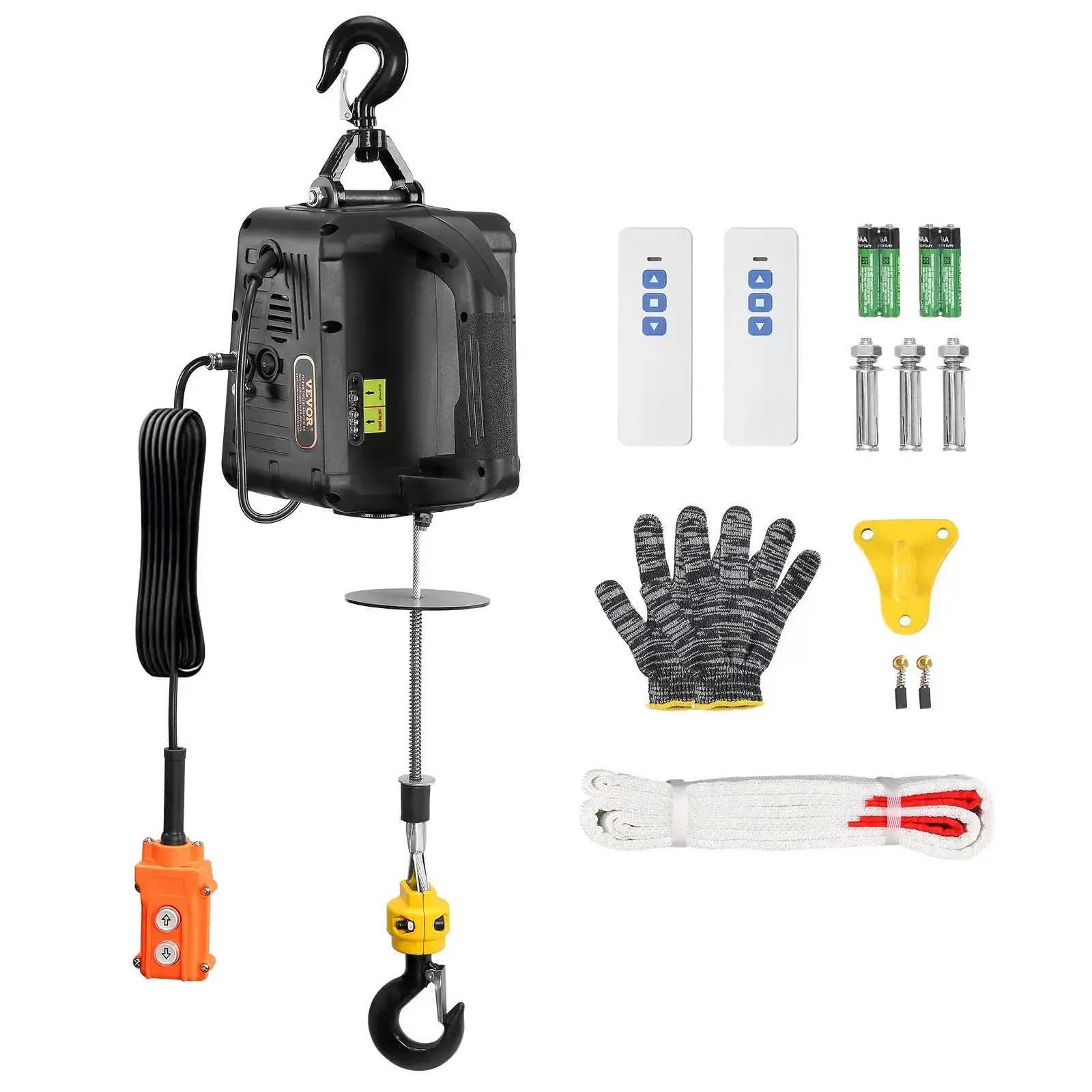 3-in-1 Electric Hoist Winch Tools1100lbs 1500W Portable Power Winch Crane110V/120V22.9 ft Lifting Height13 ft/minManual-Wired-Wireless Remote ControlOverload Protection