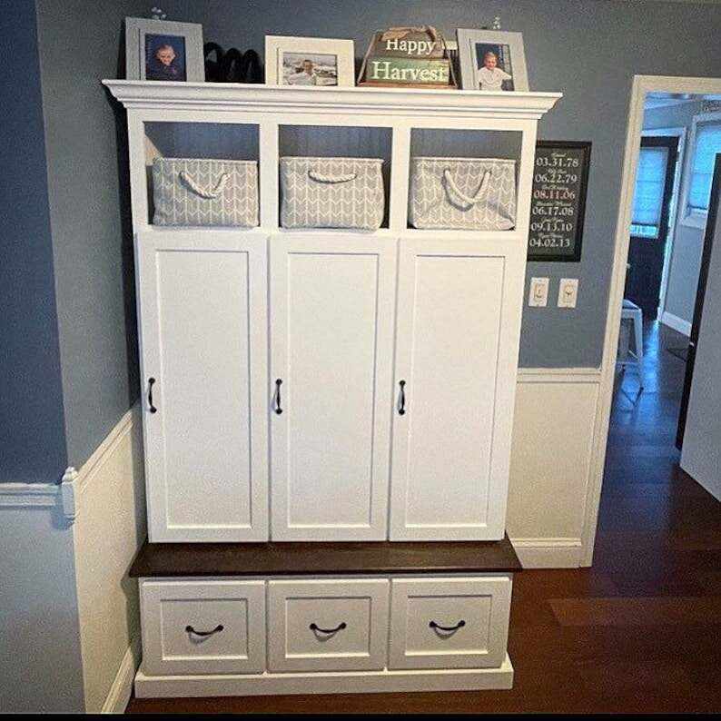 MARYLAND Locker entryway coat rack bench