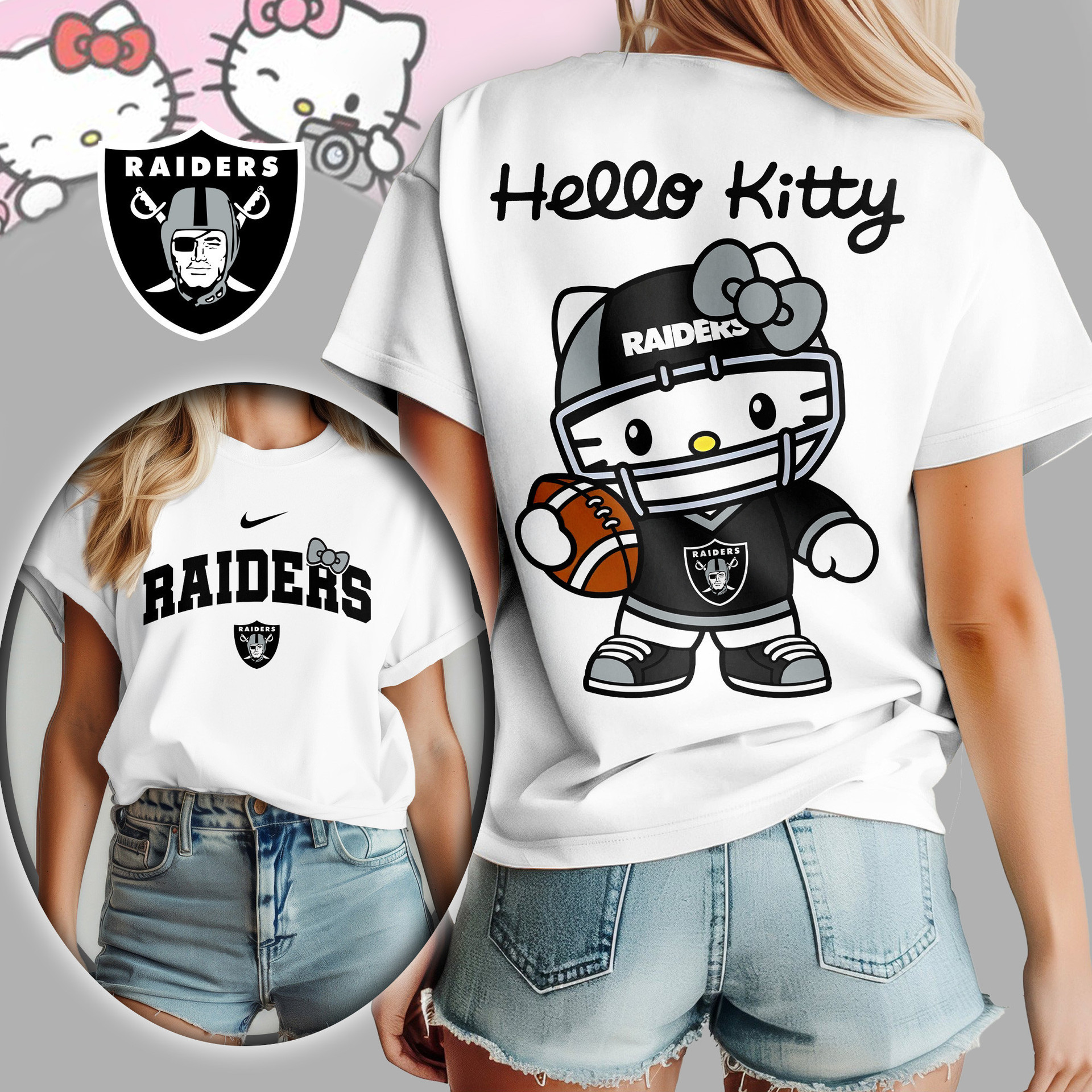 Las Vegas Raiders | Premium NFL Hello Kitty Women's Shirt TD