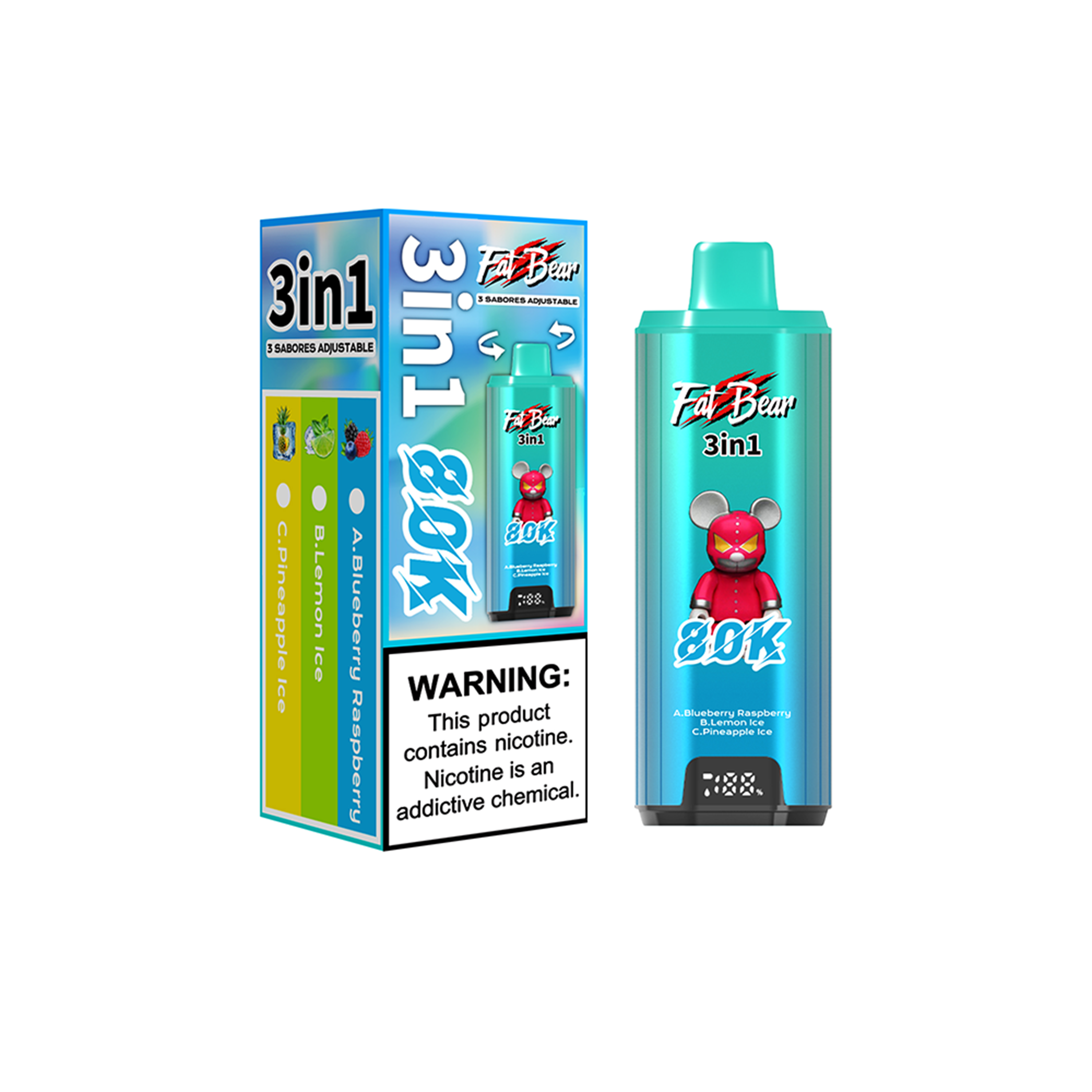 AIVONO FATBEAR 3 in 1 80000 Puffs Disposable Vape