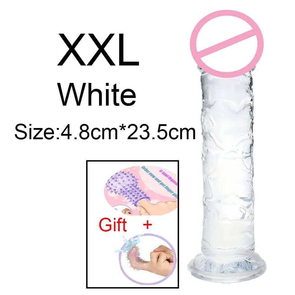 Transparent Jelly Dildo – Large Suction Cup Dildo in 5 Colors for Anal & Vaginal Play