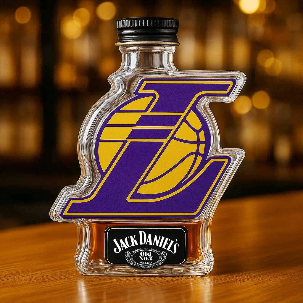 Purple and Gold Whisky Bottle