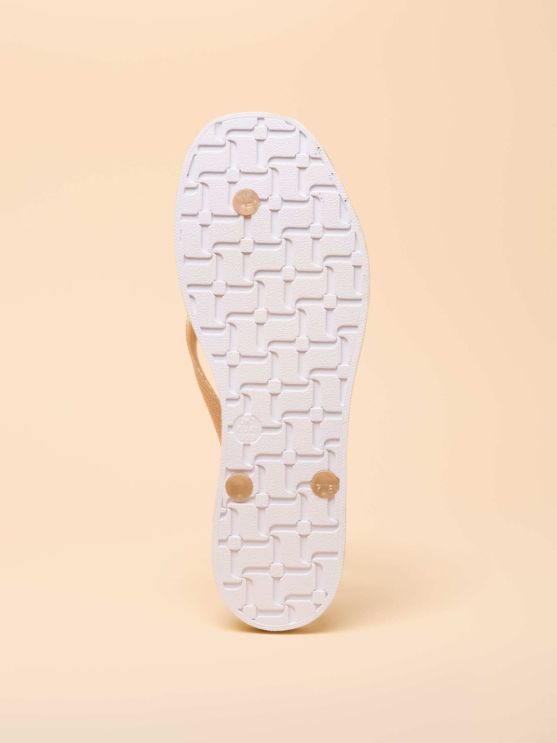 Sunvale Navy Tile Print Flip Flops