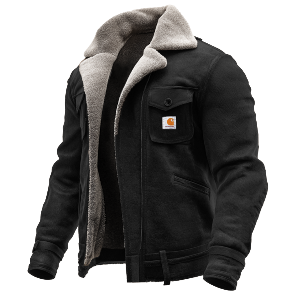 Men's Vintage Brown Suede Leather Sherpa Lining Jacket