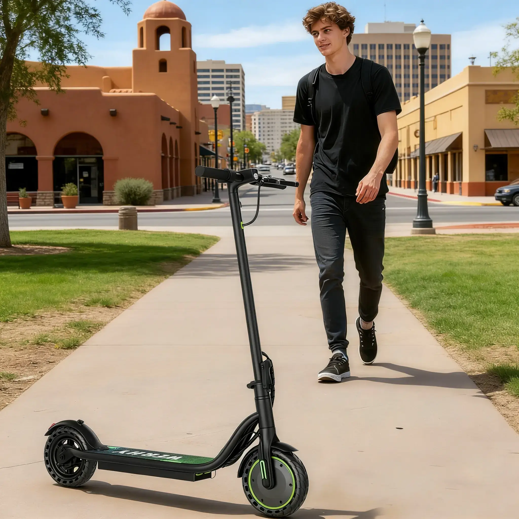 A Safe Urban Commuter Electric Scooter with Double Braking System, 350W Motor, 19MPH Top Speed, 8.5
