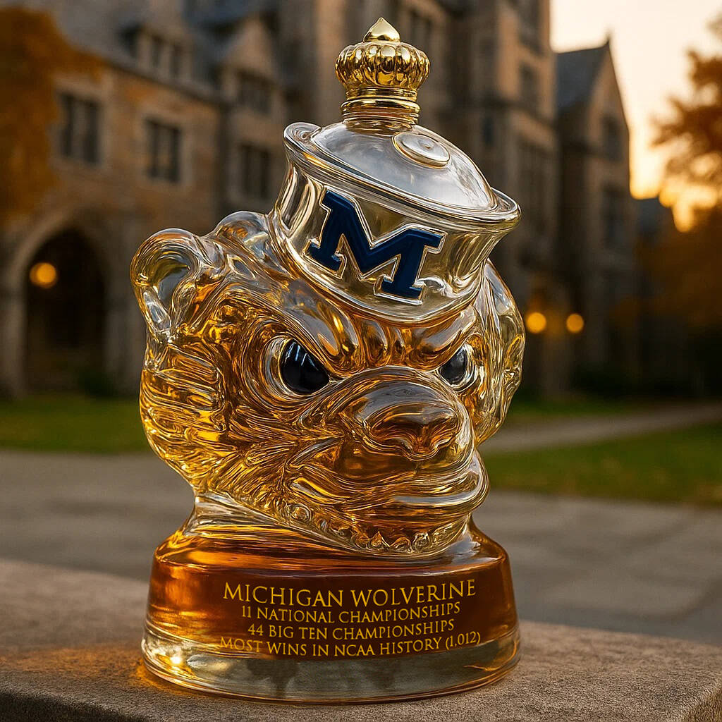 Michigan Wolverine Whisky Bottle