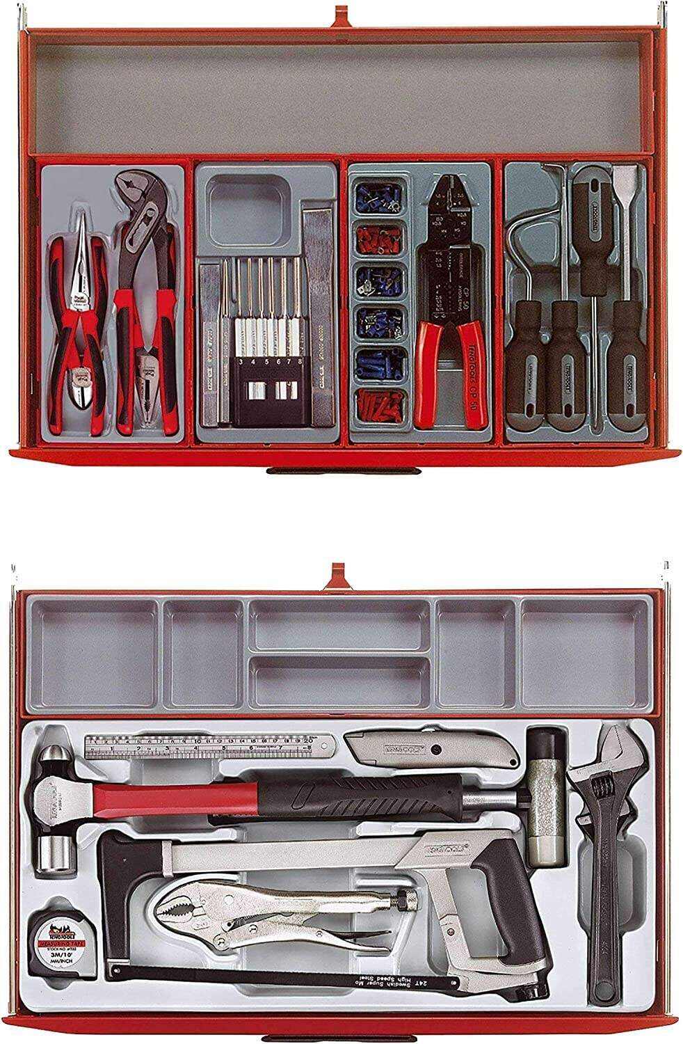 Tools 1001 Piece Mega Master Mixed Hand Tool Kit + 3 Toolbox Storage Cases - TCMM1001N, Silver