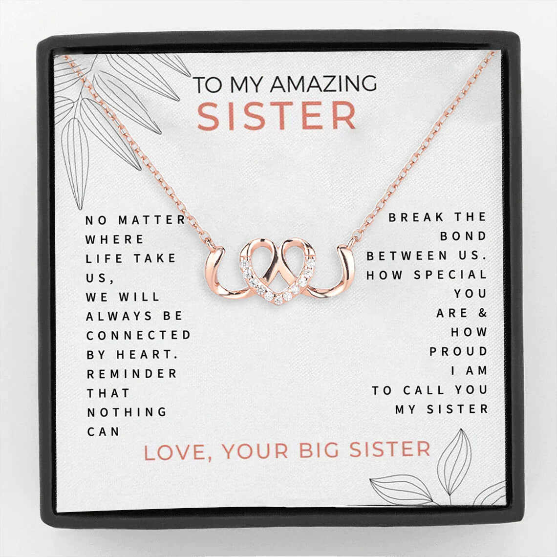 To My Sister-Wavy Heart Necklace