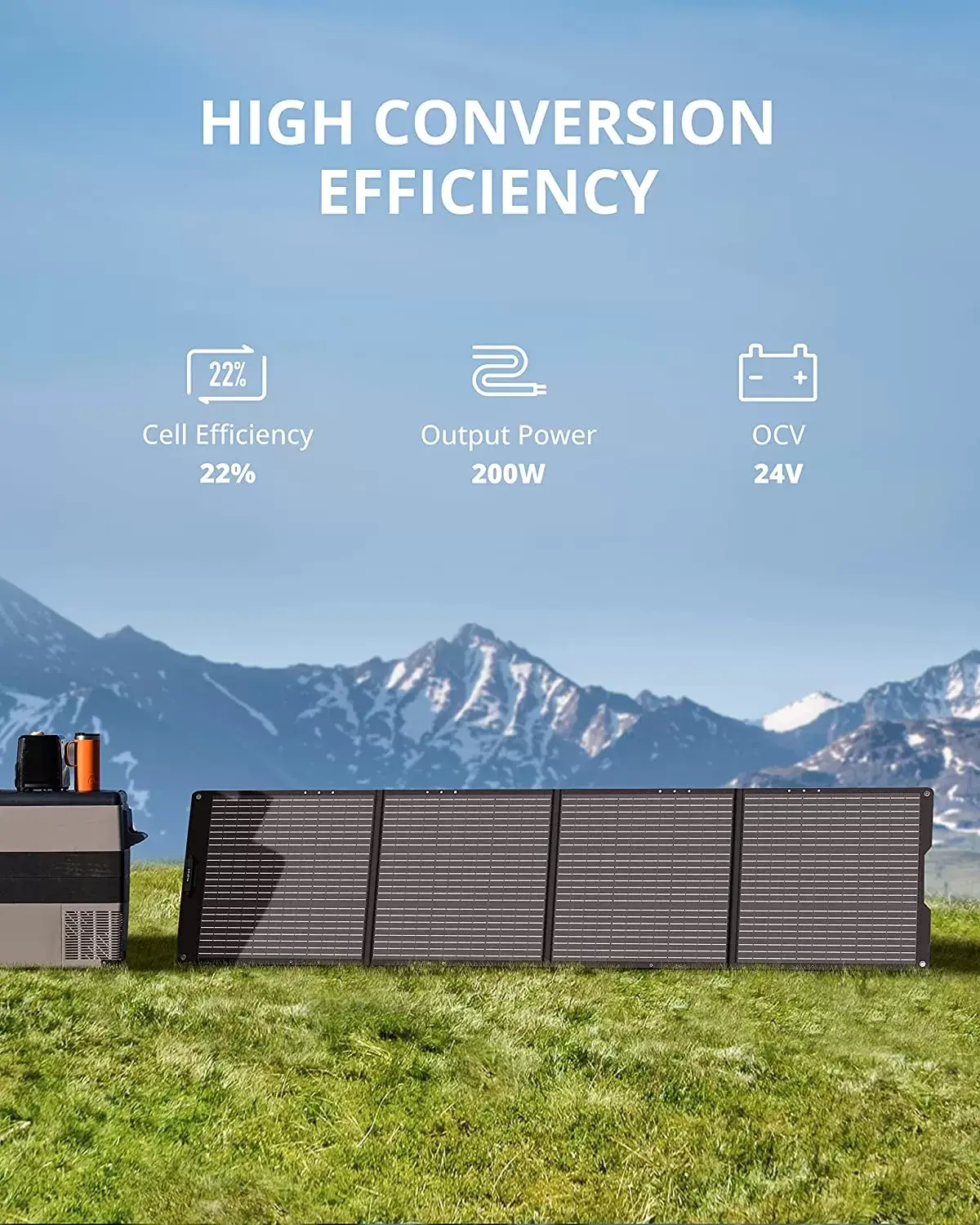 GROWATT Portable Power Station Generators: VITA550 Solar Generator (Solar Panel Optional) with 538Wh LiFePO4 Battery,1 Hour Fast Charging, 600W (1200W Surge) Output for Outdoor Camping/RVs/Home Use