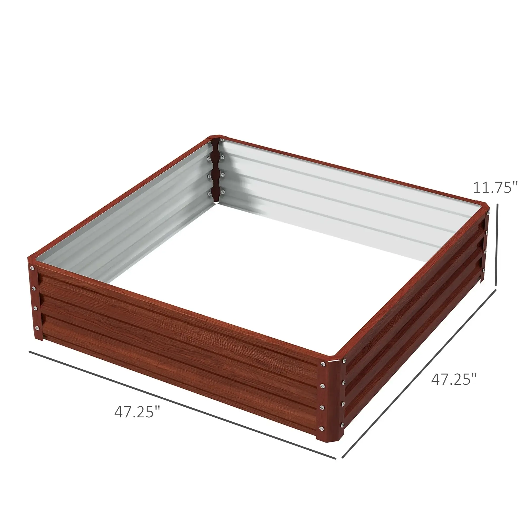 Outsunny Raised Garden Bed Box with Weatherized Steel Frame for Vegetables, Flowers, Plants and Herbs