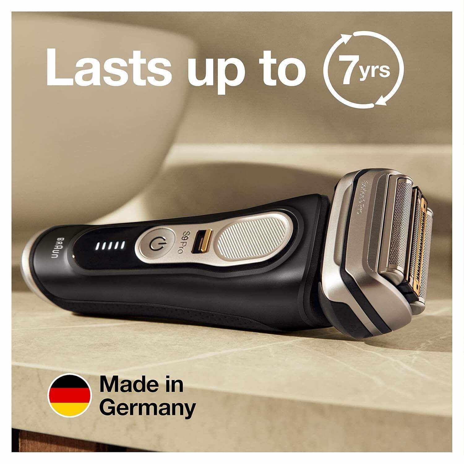 Braun Electric Razor,Waterproof Foil Shaver for Men,Series 9 Pro 9460cc,Wet & Dry Shave,With ProLift Beard Trimmer for Grooming,5-in-1 Cleaning & Charging SmartCare Center Included,Atelier Black